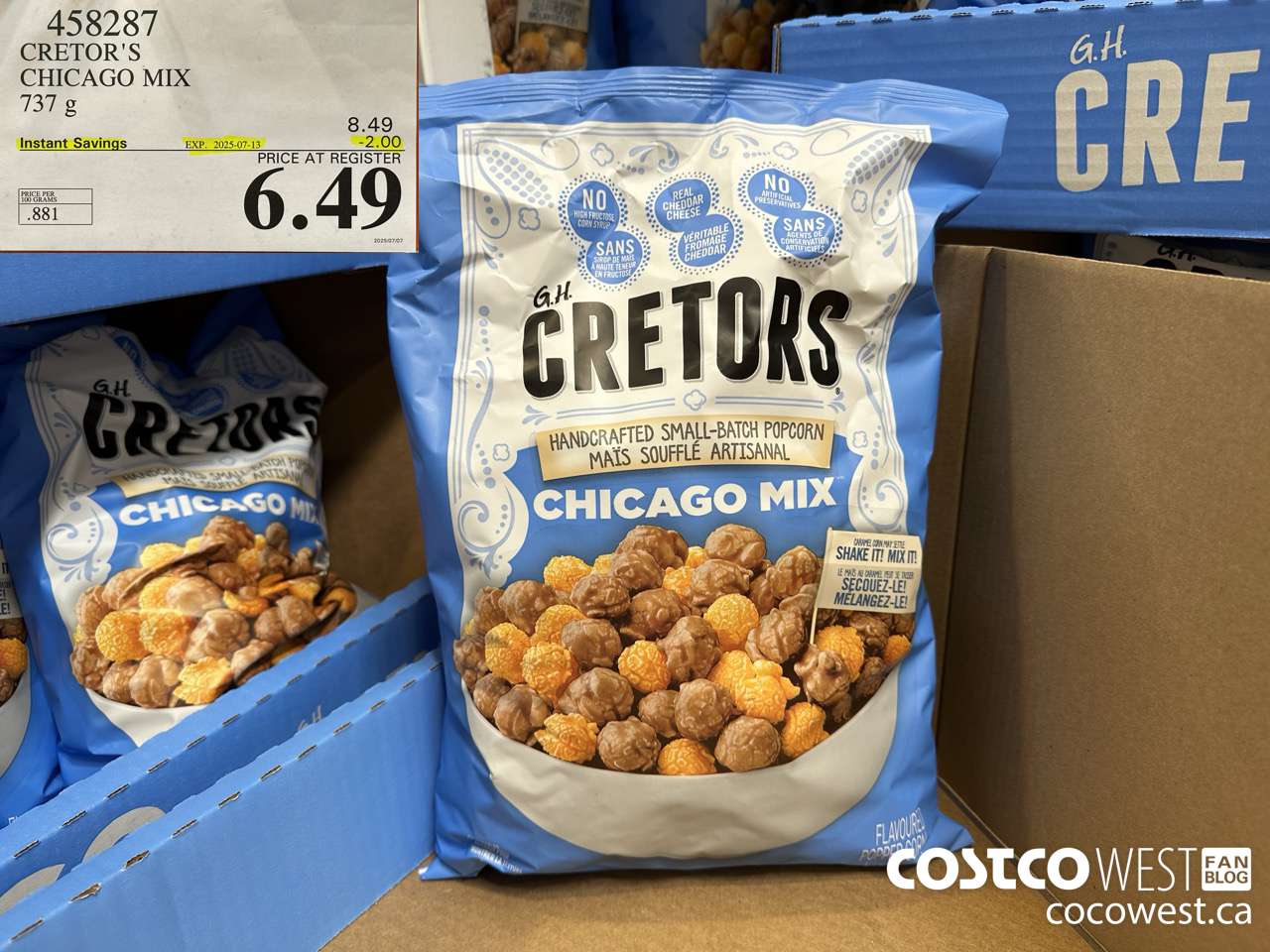 458287 CRETOR'S CHICAGO MIX 737 G ($2.00 INSTANT SAVINGS EXPIRES ON 2025-07-13) $6.49