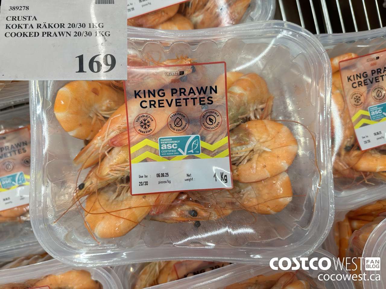 389278 CRUSTA KOKTA RAKOR 20/30 1KG COOKED PRAWN 20/30 1KG $169.00
