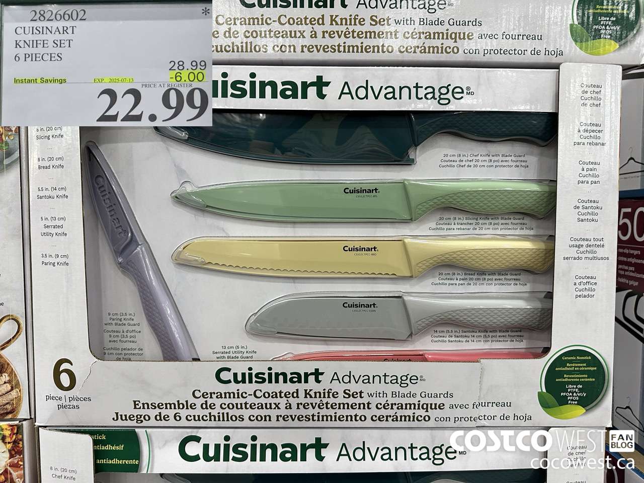 2826602 CUISINART KNIFE SET 6 PIECES ($6.00 INSTANT SAVINGS EXPIRES ON 2025-07-13) $22.99