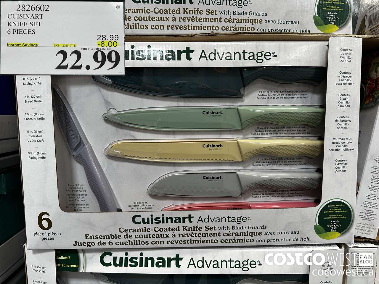 2826602 CUISINART KNIFE SET 6 PIECES ($6.00 INSTANT SAVINGS EXPIRES ON 2025-07-13) $22.99