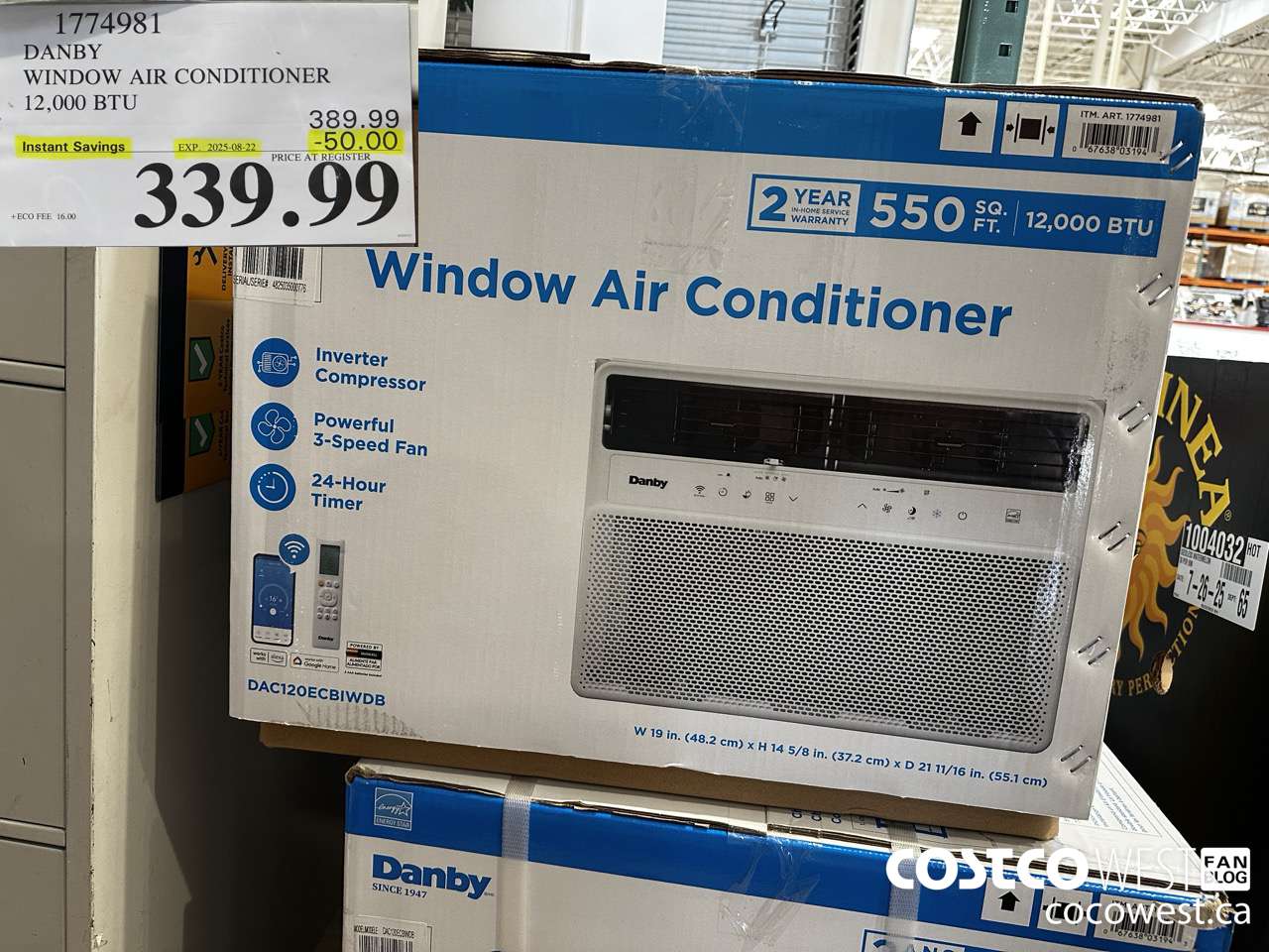 1774981 DANBY WINDOW AIR CONDITIONER 12,000 BTU ($50.00 INSTANT SAVINGS EXPIRES ON 2025-08-22) $339.99