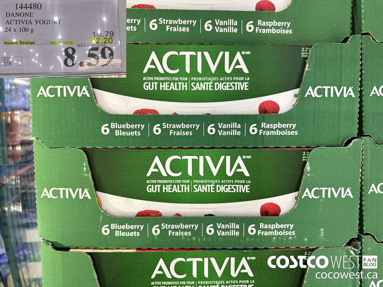 144480 DANONE ACTIVIA YOGURT 24 x 100 g ($2.20 INSTANT SAVINGS EXPIRES ON 2025-07-20) $8.59