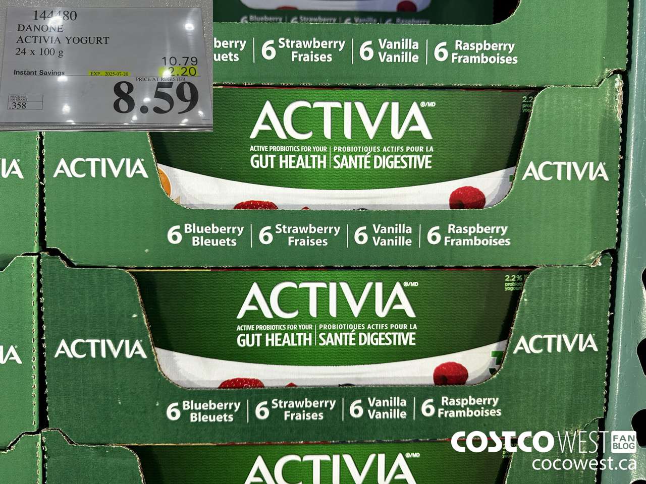 144480 DANONE ACTIVIA YOGURT 24 x 100 g ($2.20 INSTANT SAVINGS EXPIRES ON 2025-07-20) $8.59