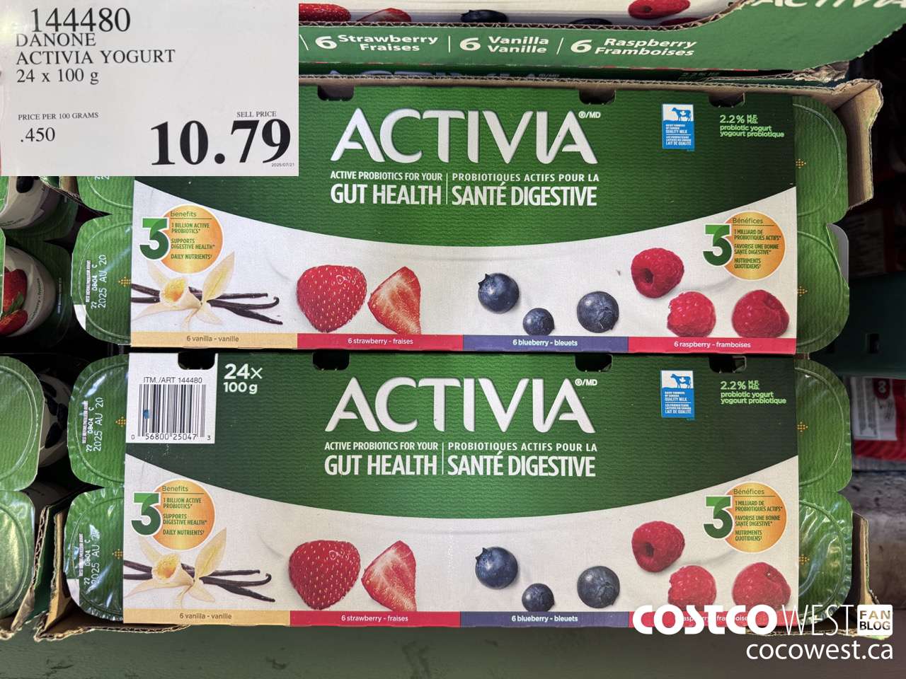 144480 DANONE ACTIVIA YOGURT 24 x 100 g $10.79