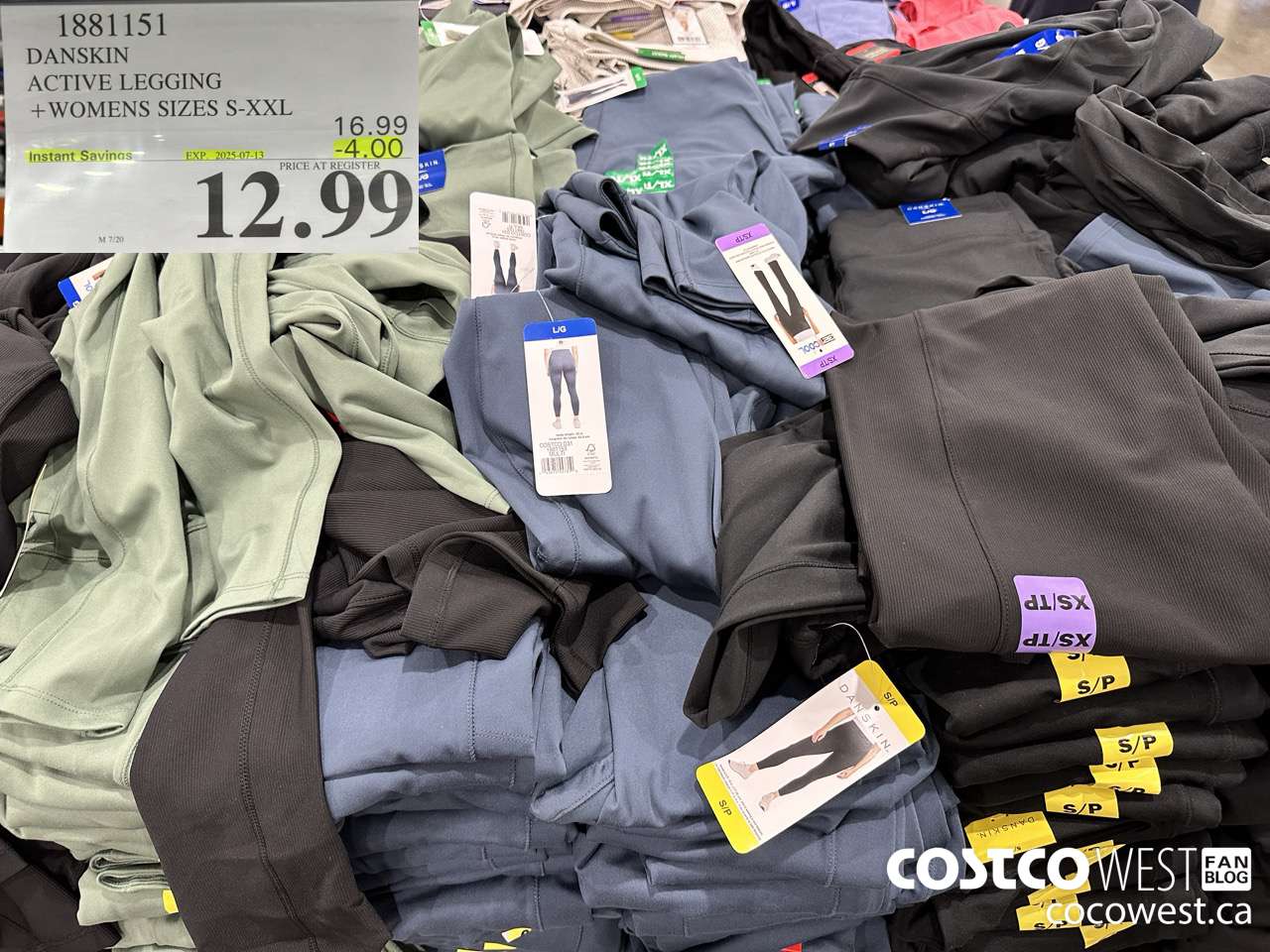 1881151 DANSKIN ACTIVE LEGGING WOMENS SIZES S-XXL ($4.00 INSTANT SAVINGS EXPIRES ON 2025-07-13) $12.99