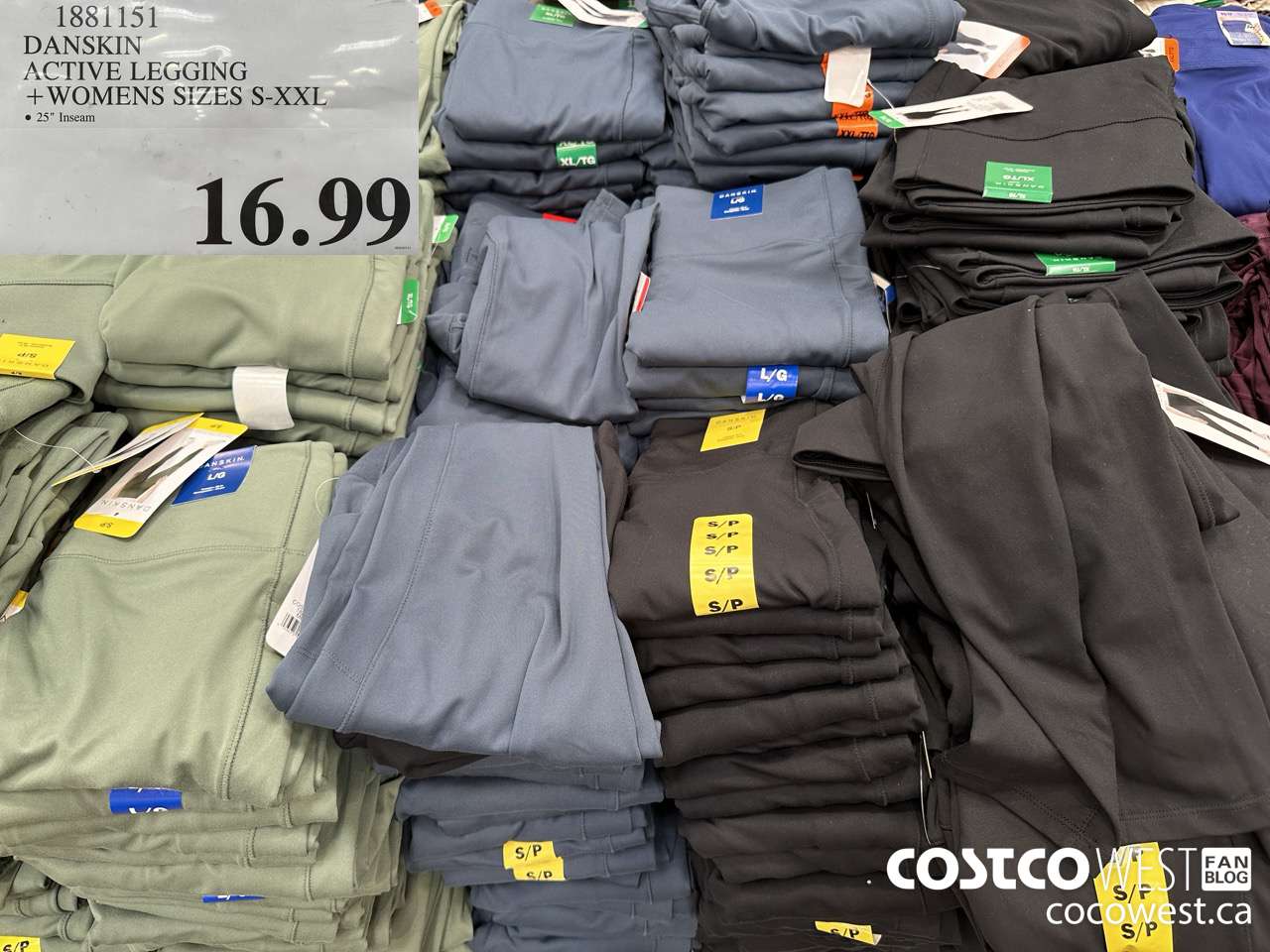 1881151 DANSKIN ACTIVE LEGGING WOMENS SIZES S-XXL $16.99