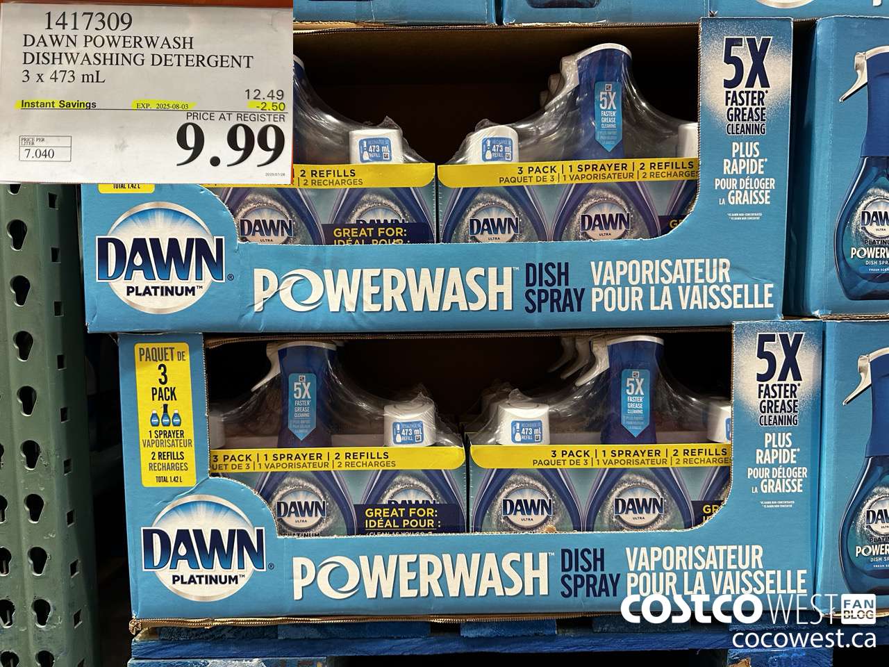 1417309 DAWN POWERWASH DISHWASHING DETERGENT 3 x 473 mL ($2.50 INSTANT SAVINGS EXPIRES ON 2025-08-03) $9.99
