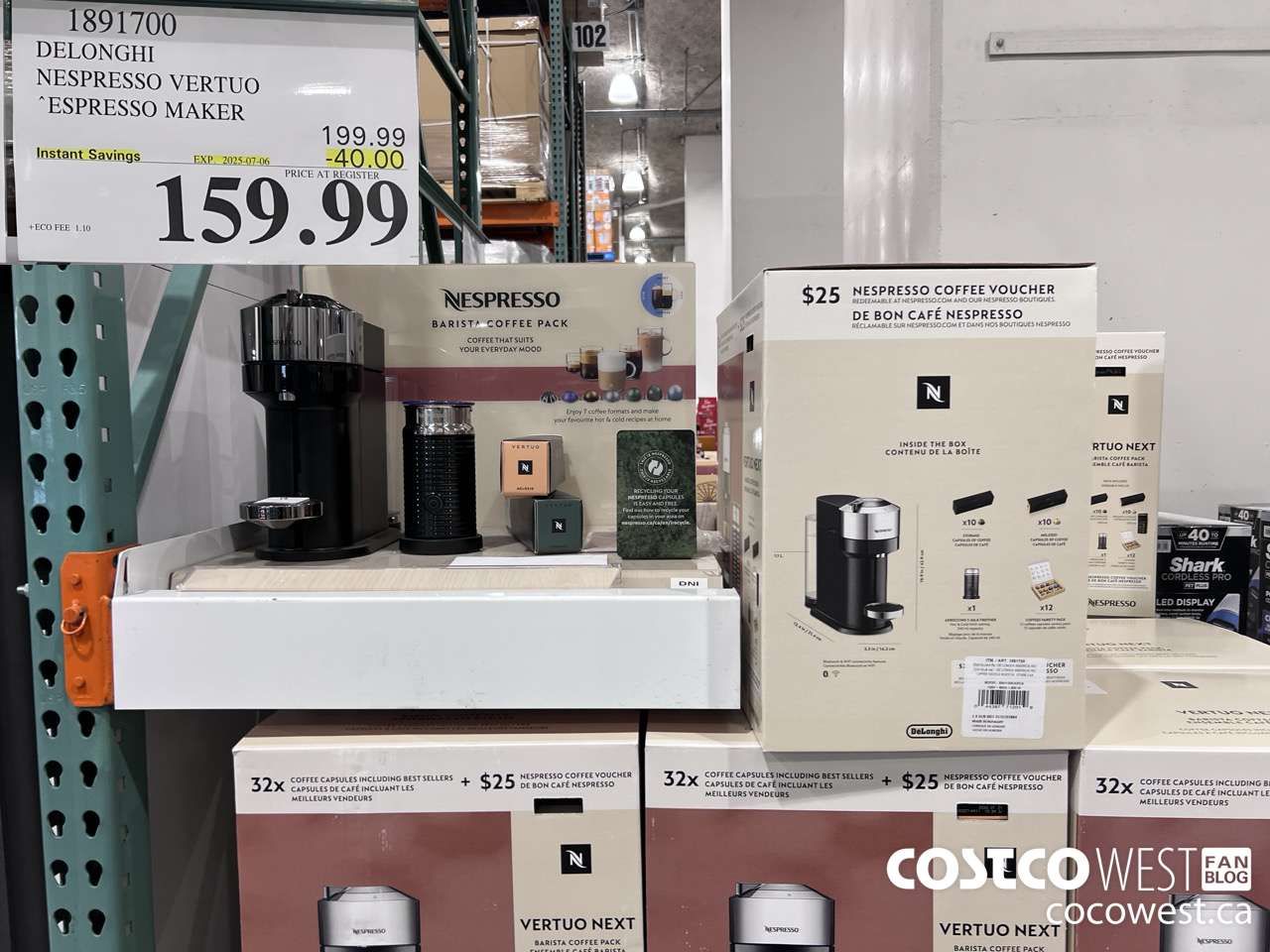 1891700 DELONGHI NESPRESSO VERTUO ESPRESSO MAKER ($40.00 INSTANT SAVINGS EXPIRES ON 2025-07-06) $159.99