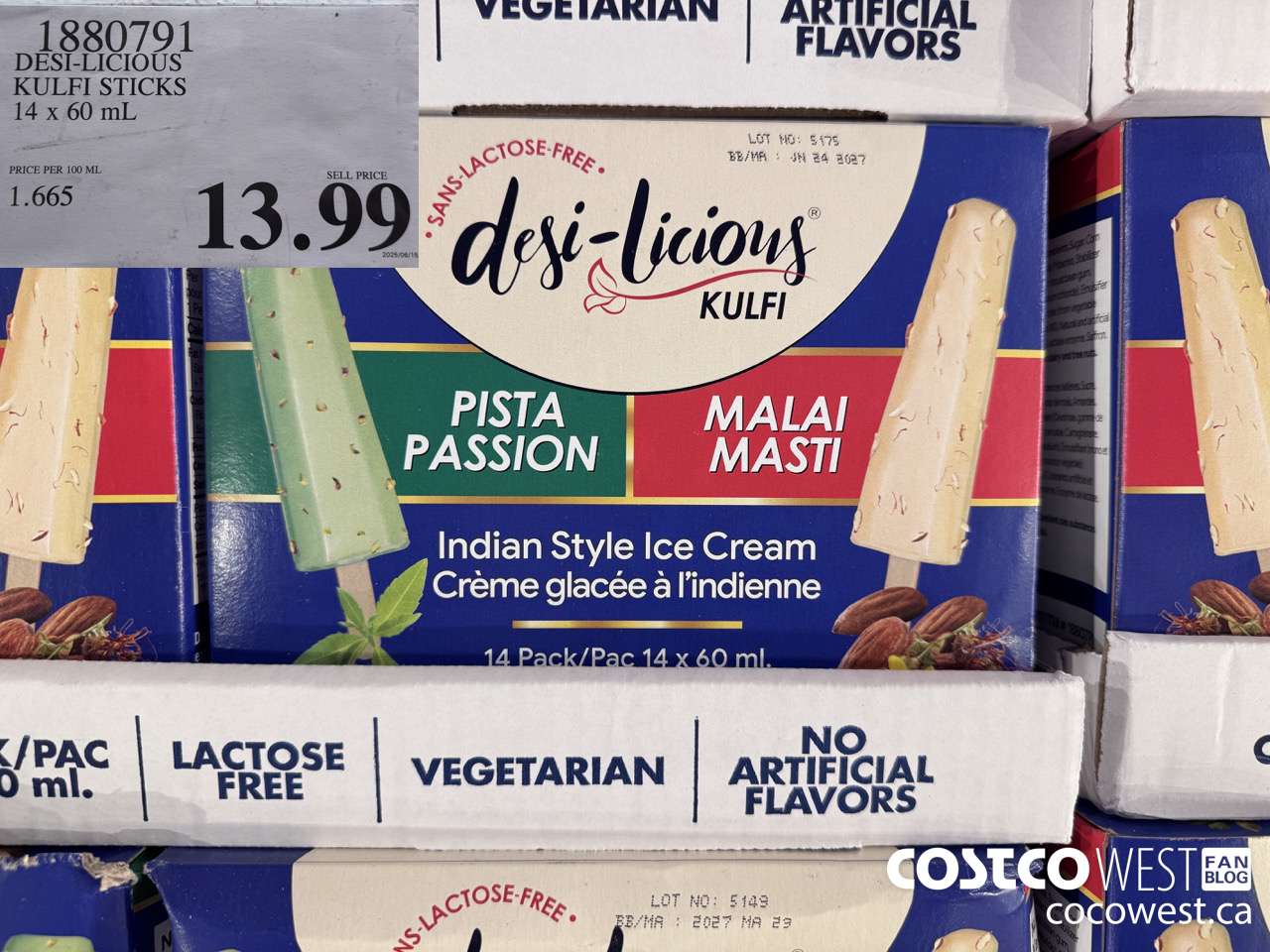 1880791 DESI-LICIOUS KULFI STICKS 14 X 60ML $13.99