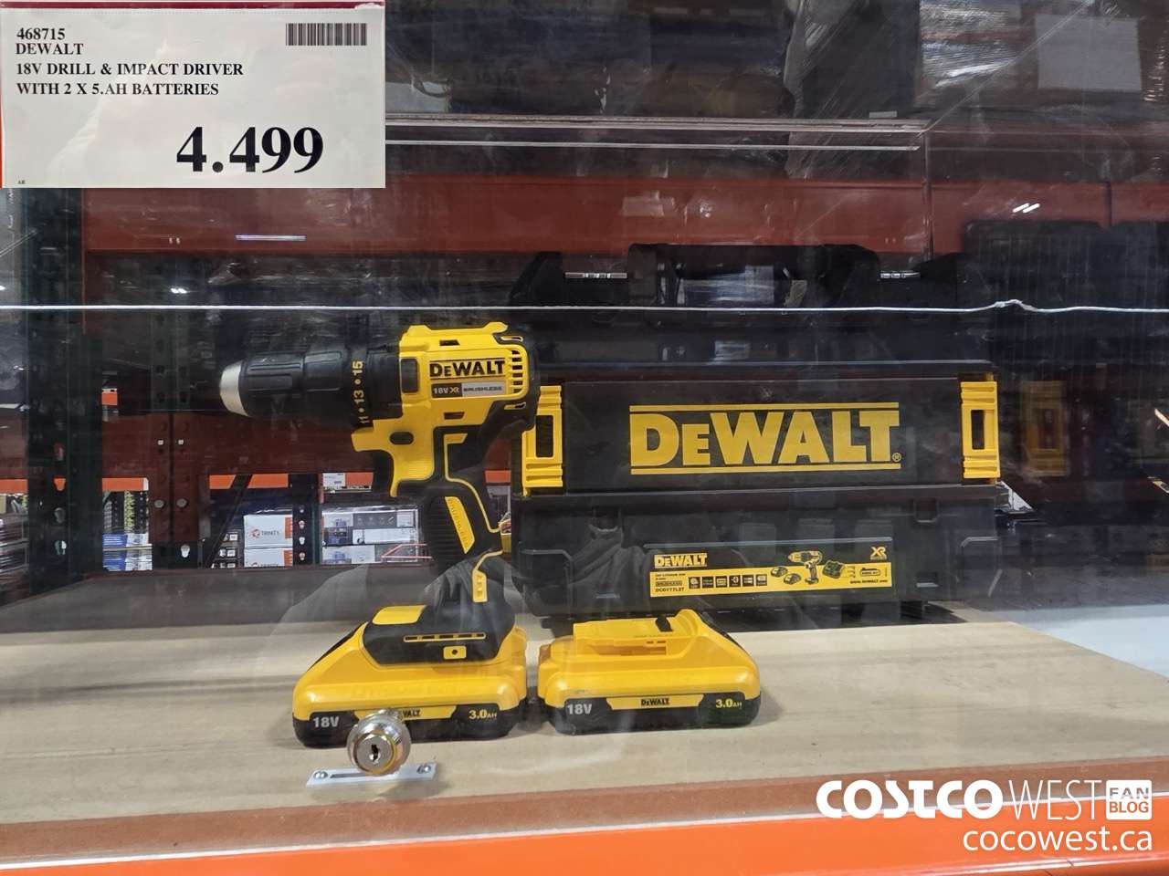 468715 DEWALT 18V DRILL & IMPACT DRIVER WITH 2 5.AH BATTERIES $4499.00