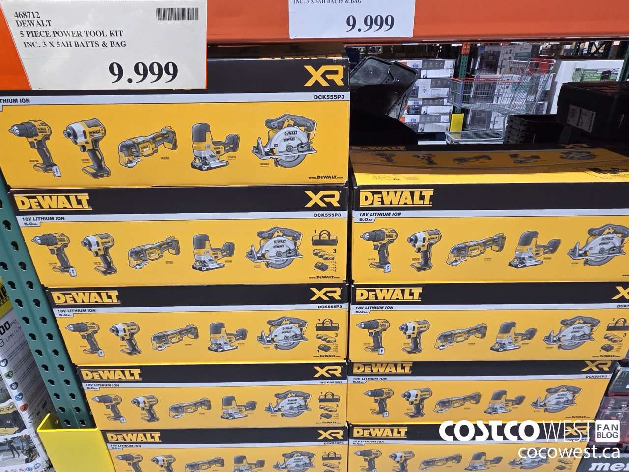 468712 DEWALT 5 PIECE POWER TOOL KIT INC. 3 X 5AH BATTS & BAG $9999.00