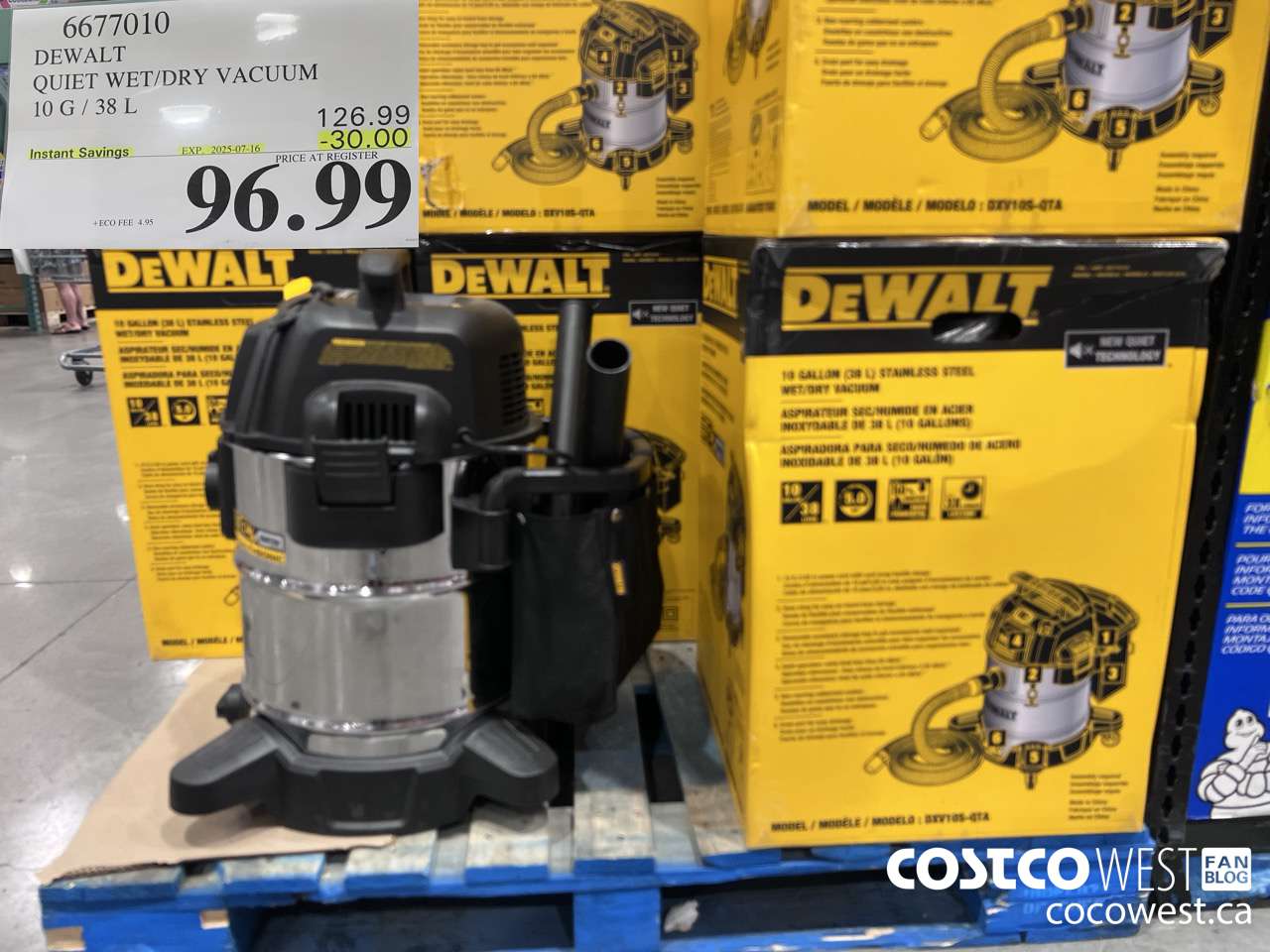 6677010 DEWALT QUIET WET/DRY VACUUM 10G/38L ($30.00 INSTANT SAVINGS EXPIRES ON 2025-03-16) $129.99