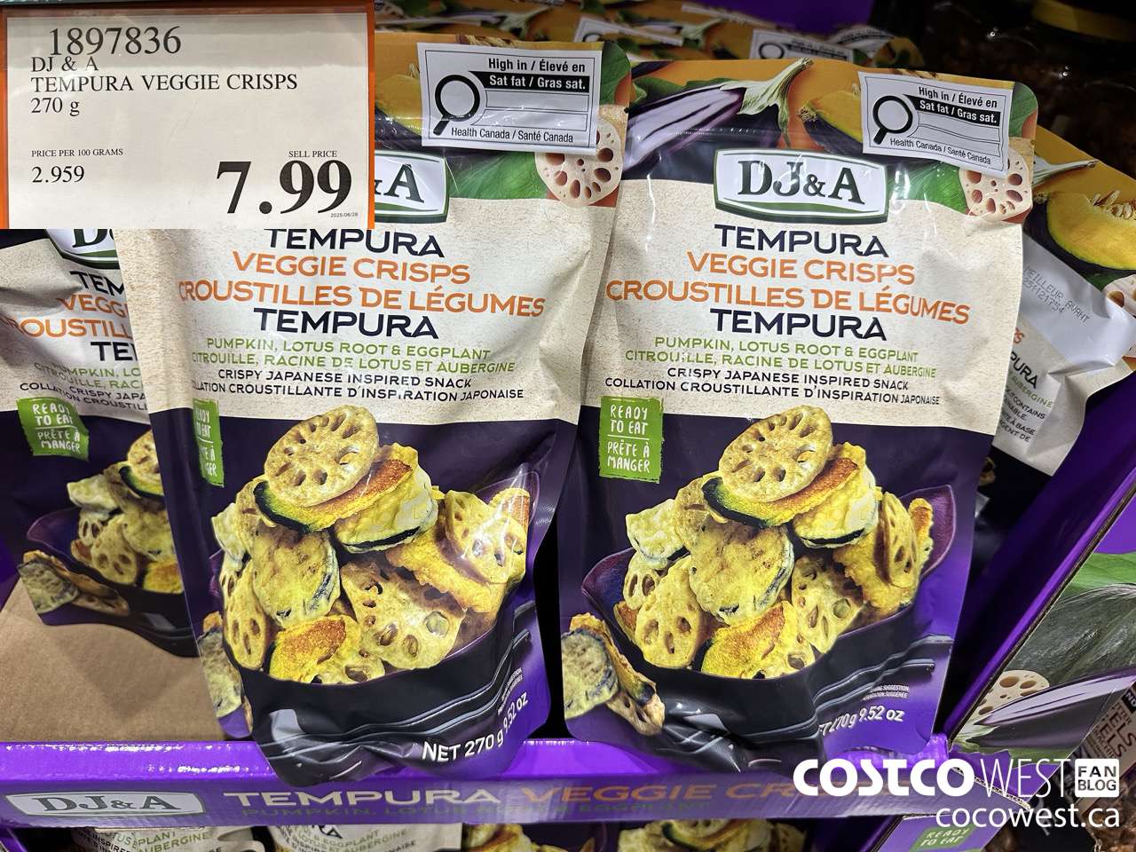 1897836 DJ & A TEMPURA VEGGIE CRISPS 270G $7.99