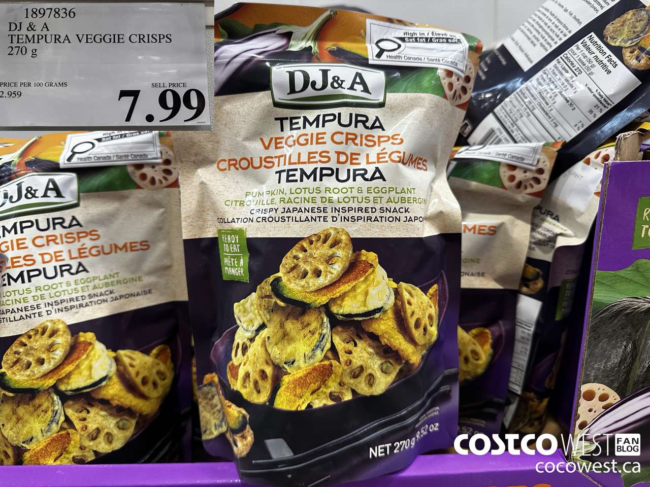 1897836 DJ & A TEMPURA VEGGIE CRISPS 270G $7.99