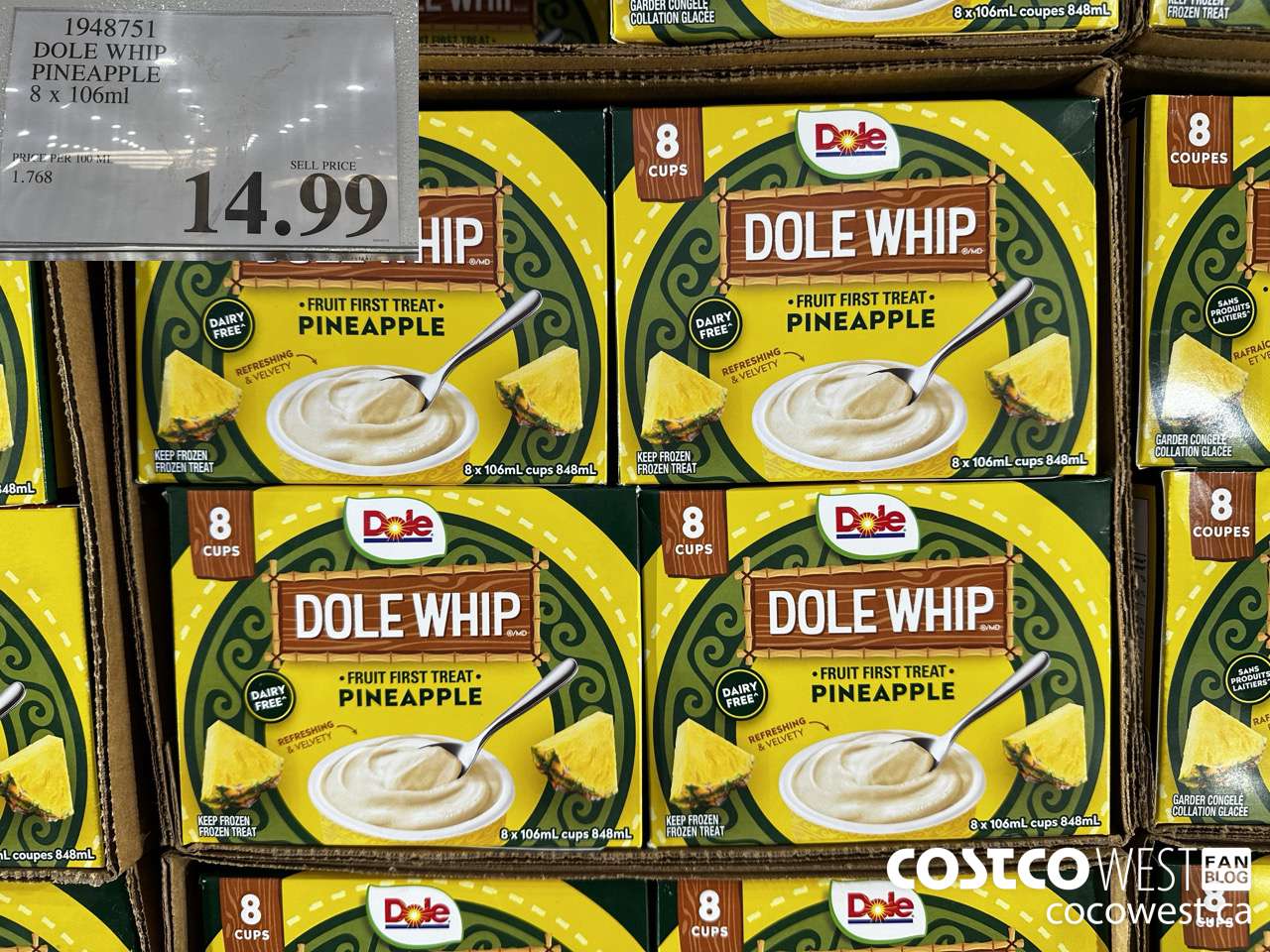 1948751 DOLE WHIP PINEAPPLE 8 X 106ML $14.99