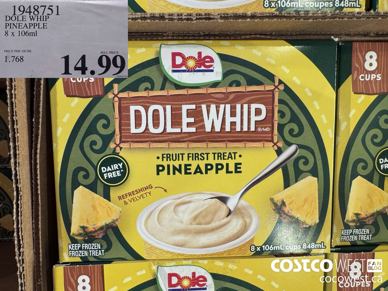 1948751 DOLE WHIP PINEAPPLE 8 X 106ML $14.99