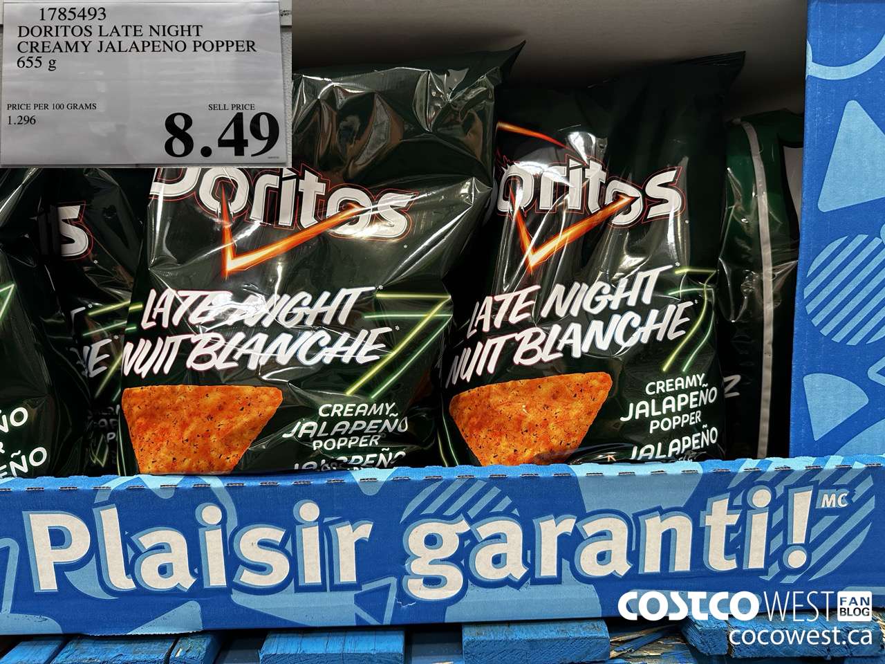 1785493 DORITOS LATE NIGHT CREAMY JALAPENO POPPER 655G $8.49