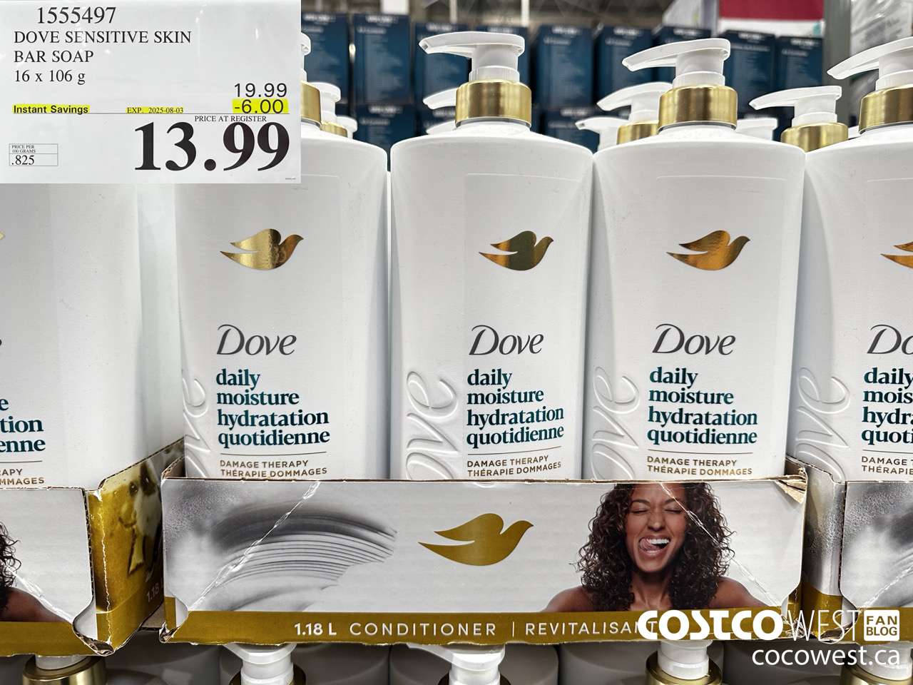 1555497 DOVE BAR SOAP SENSITIVE SKIN 16 x 106 g ($6.00 INSTANT SAVINGS EXPIRES ON 2025-08-03) $13.99