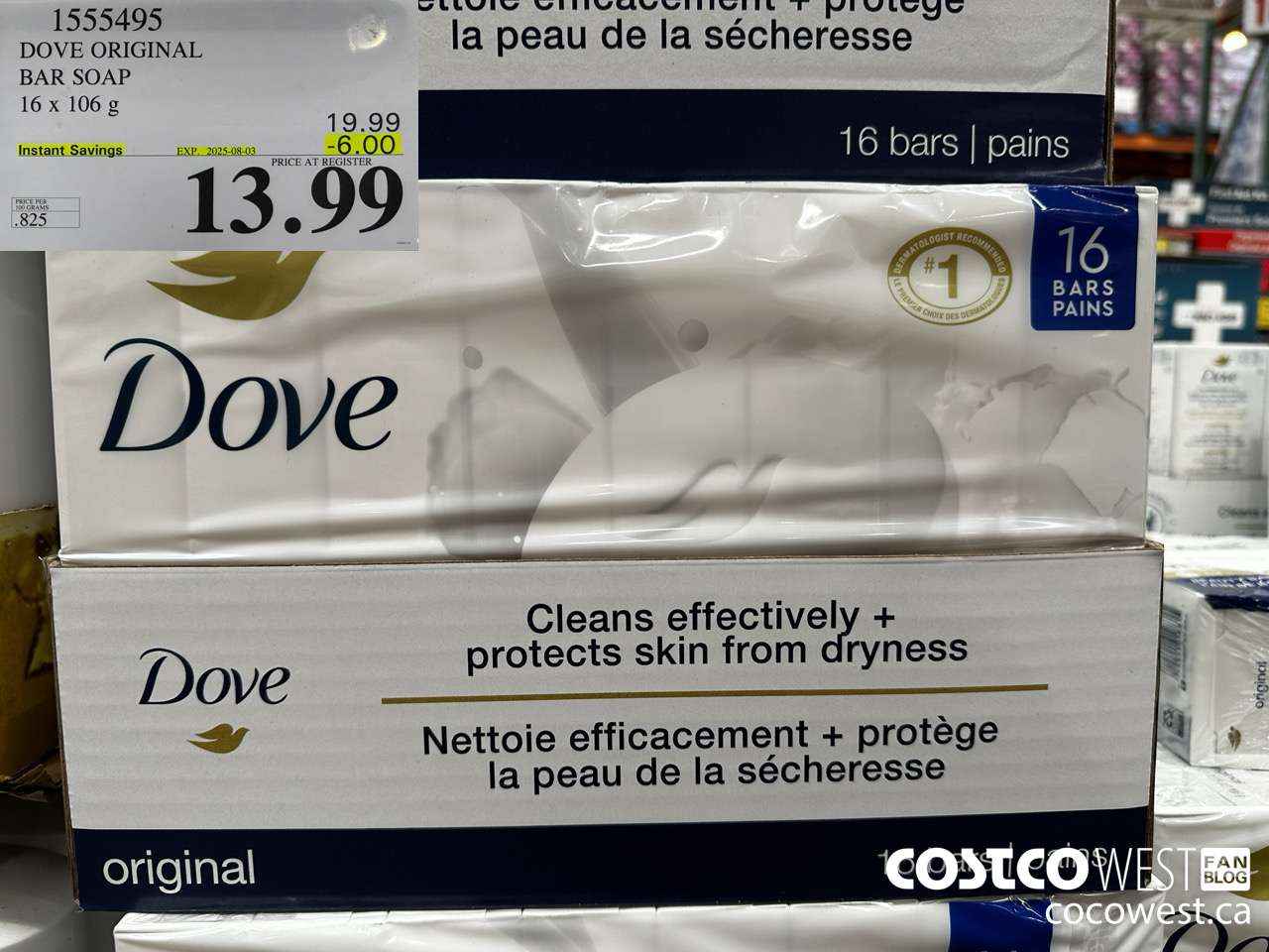 1555495 DOVE BAR SOAP WHITE 16 x 106 g ($6.00 INSTANT SAVINGS EXPIRES ON 2025-08-03) $13.99