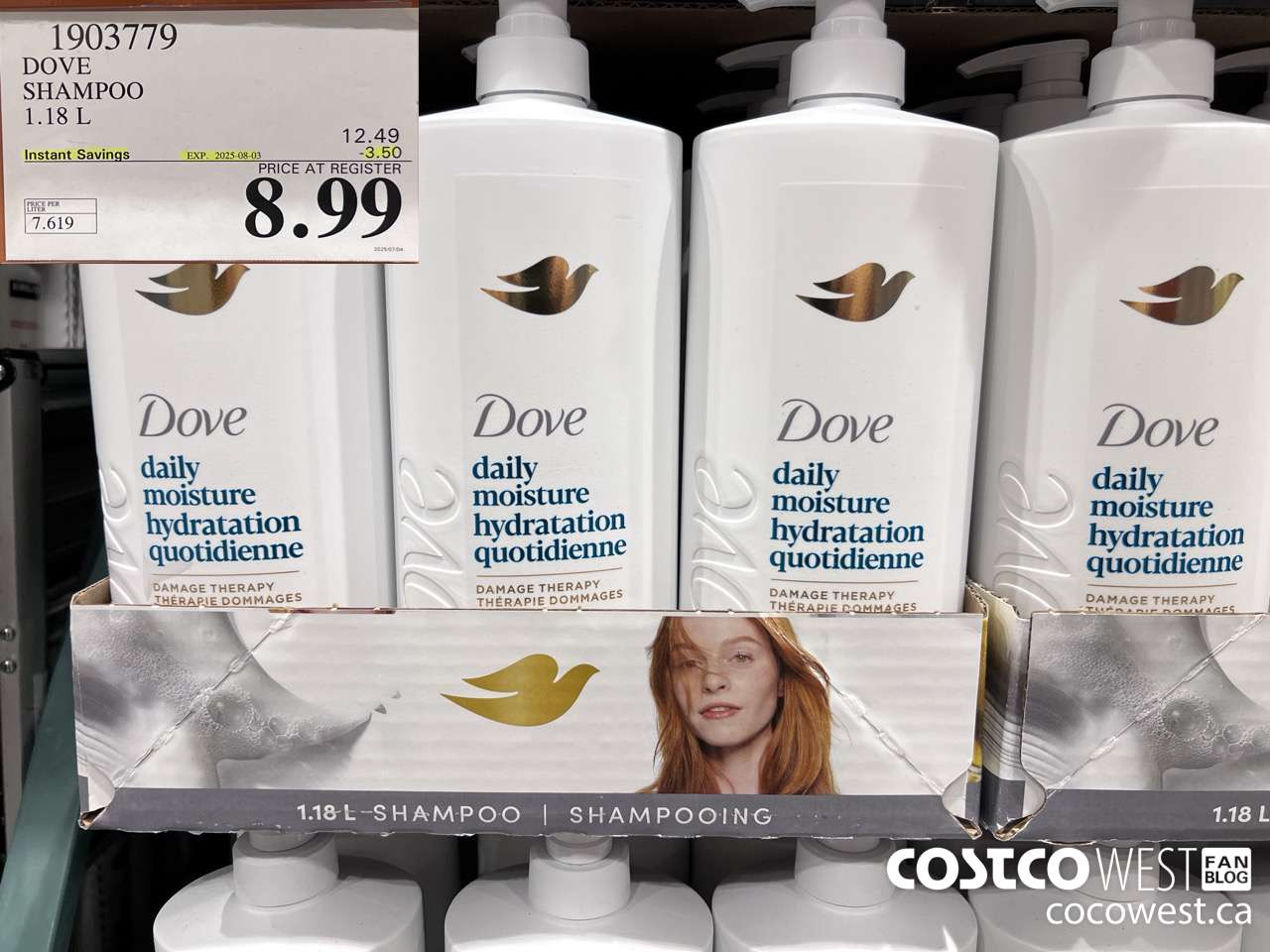 1903779 DOVE SHAMPOO 1.18L ($3.50 INSTANT SAVINGS EXPIRES ON 2025-08-03) $8.99