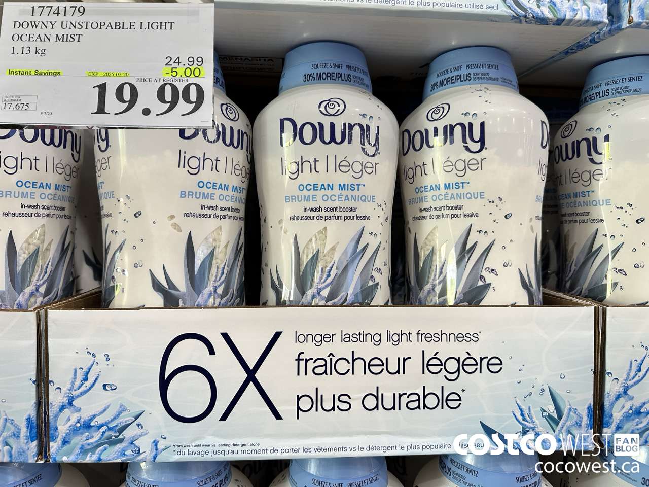 1774179 DOWNY UNSTOPABLE LIGHT OCEAN MIST 1131G $15.97