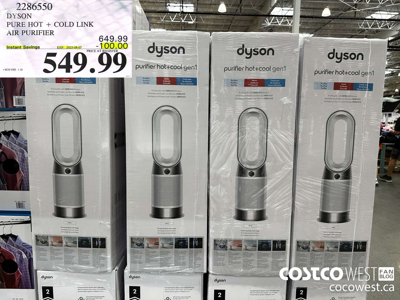 2286550 DYSON PURE HOT + COLD LINK AIR PURIFIER ($100.00 INSTANT SAVINGS EXPIRES ON 2025-08-07) $549.99