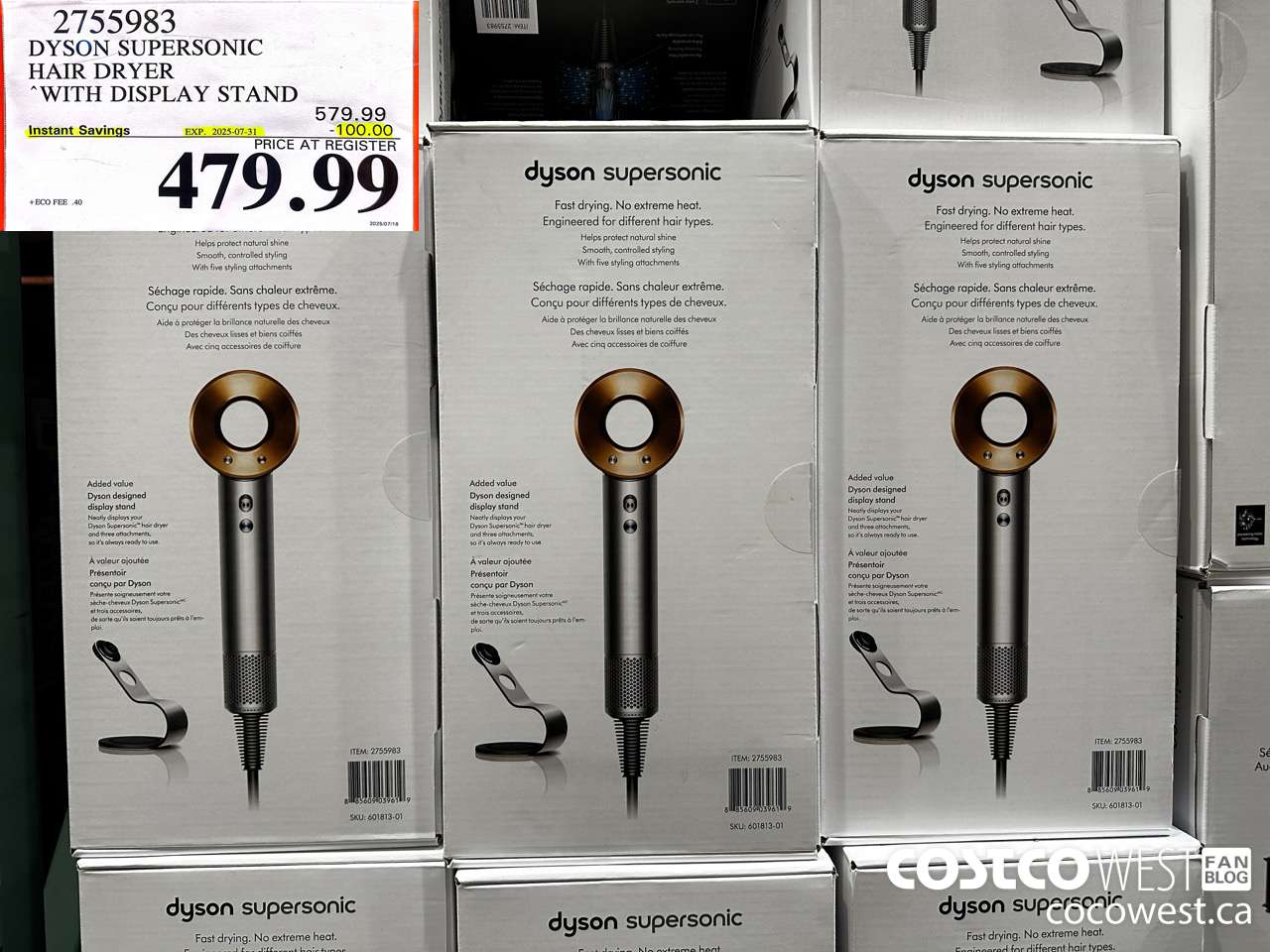 2755983 DYSON SUPERSONIC HAIR DRYER WITH DISPLAY STAND ($100.00 INSTANT SAVINGS EXPIRES ON 2025-07-31) $479.99