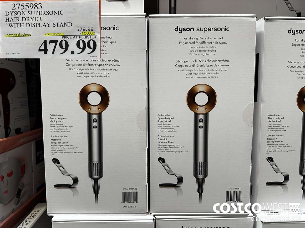 2755893 DYSON SUPERSONIC HAIR DRYER WITH DISPLAY STAND ($100.00 INSTANT SAVINGS EXPIRES ON 2025-07-31) $479.99
