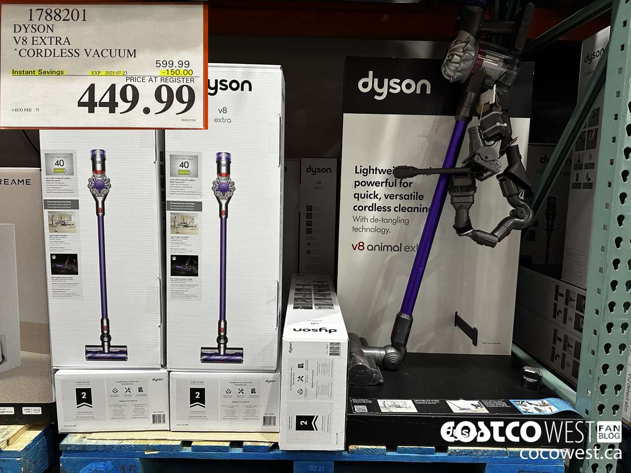 1788201 DYSON V8 EXTRA CORDLESS VACUUM ($150.00 INSTANT SAVINGS EXPIRES ON 2025-07-23) $449.99