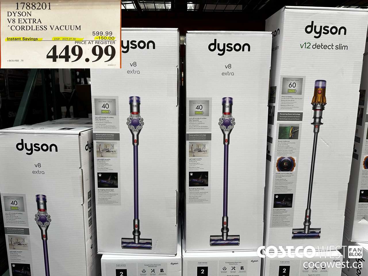 1788201 DYSON V8 EXTRA CORDLESS VACUUM ($150.00 INSTANT SAVINGS EXPIRES ON 2025-07-30) $449.99