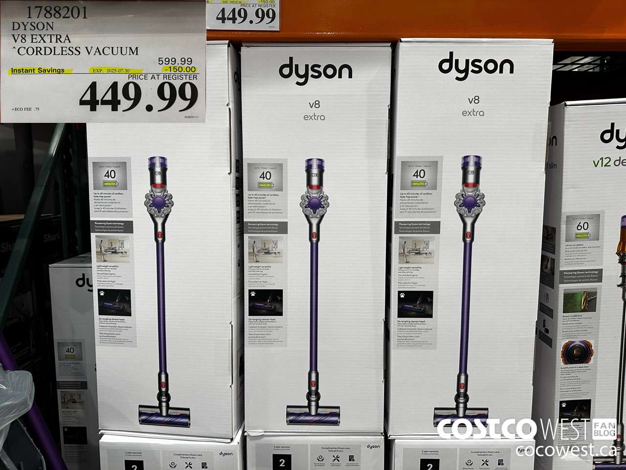 1788201 DYSON V8 EXTRA CORDLESS VACUUM ($150.00 INSTANT SAVINGS EXPIRES ON 2025-07-30) $449.99