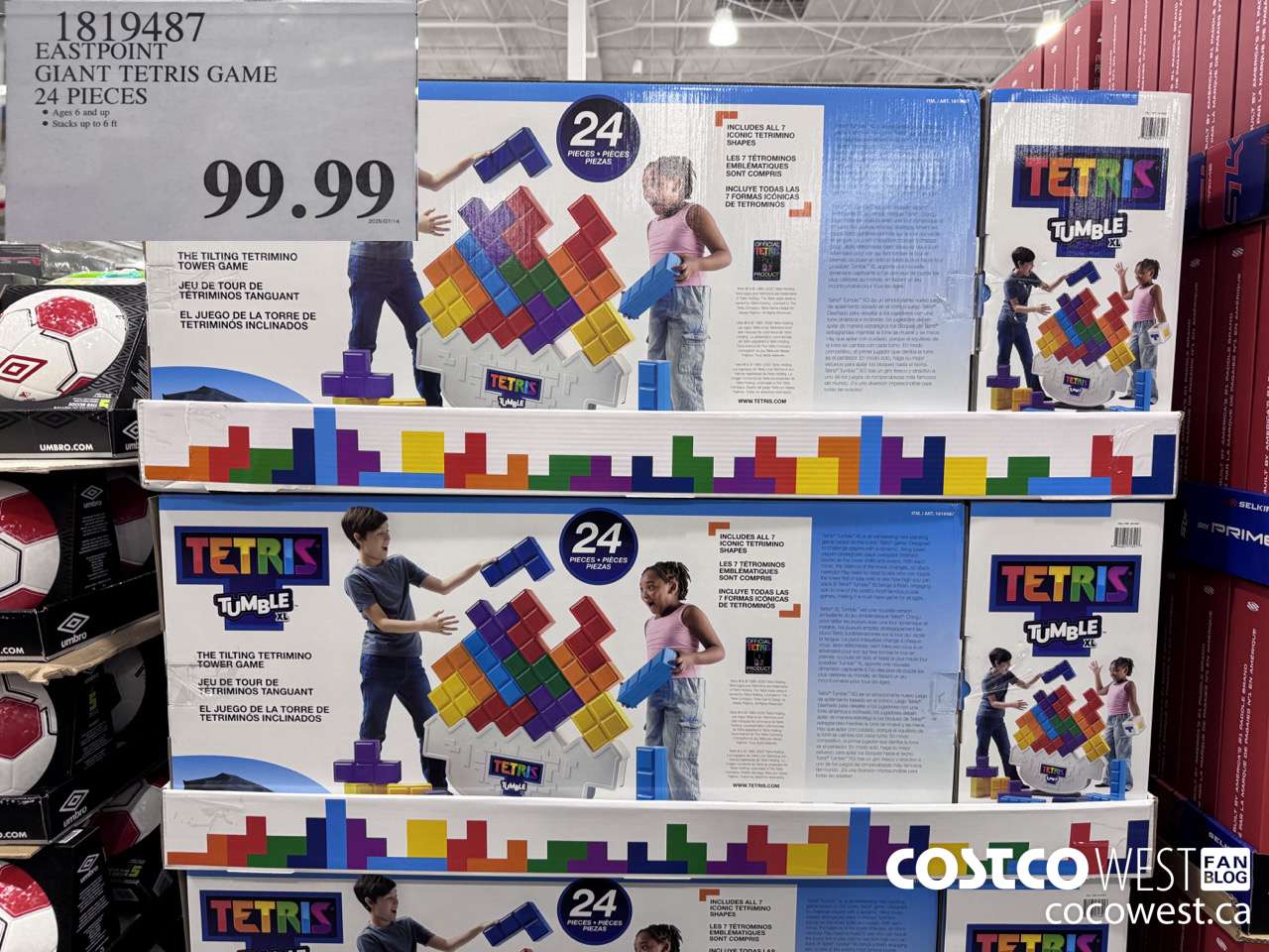 1819487 EASTPOINT GIANT TETRIS GAME 24 PIECES $99.99