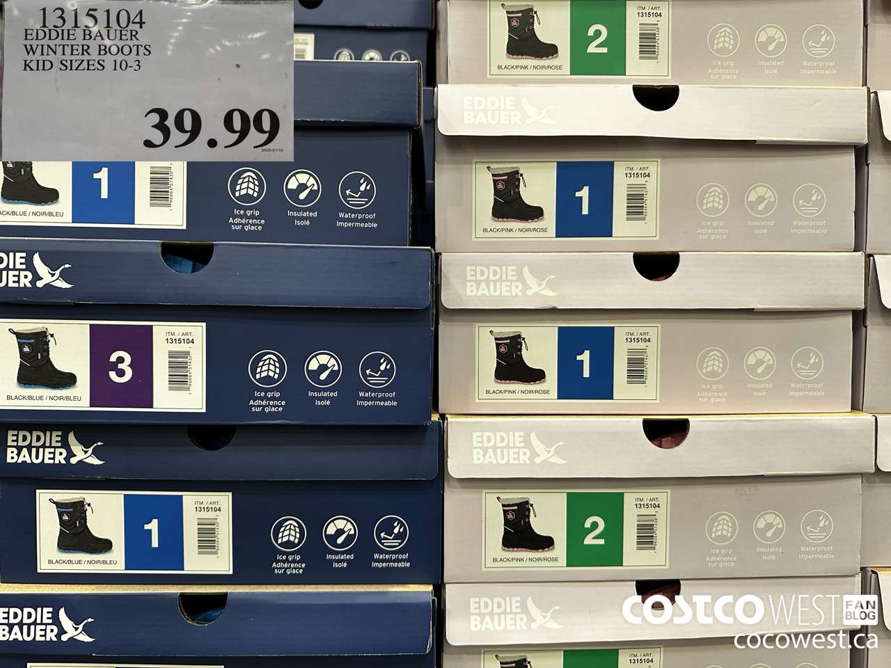 1315104 EDDIE BAUER WINTER BOOTS KID SIZES 10-3 $39.99