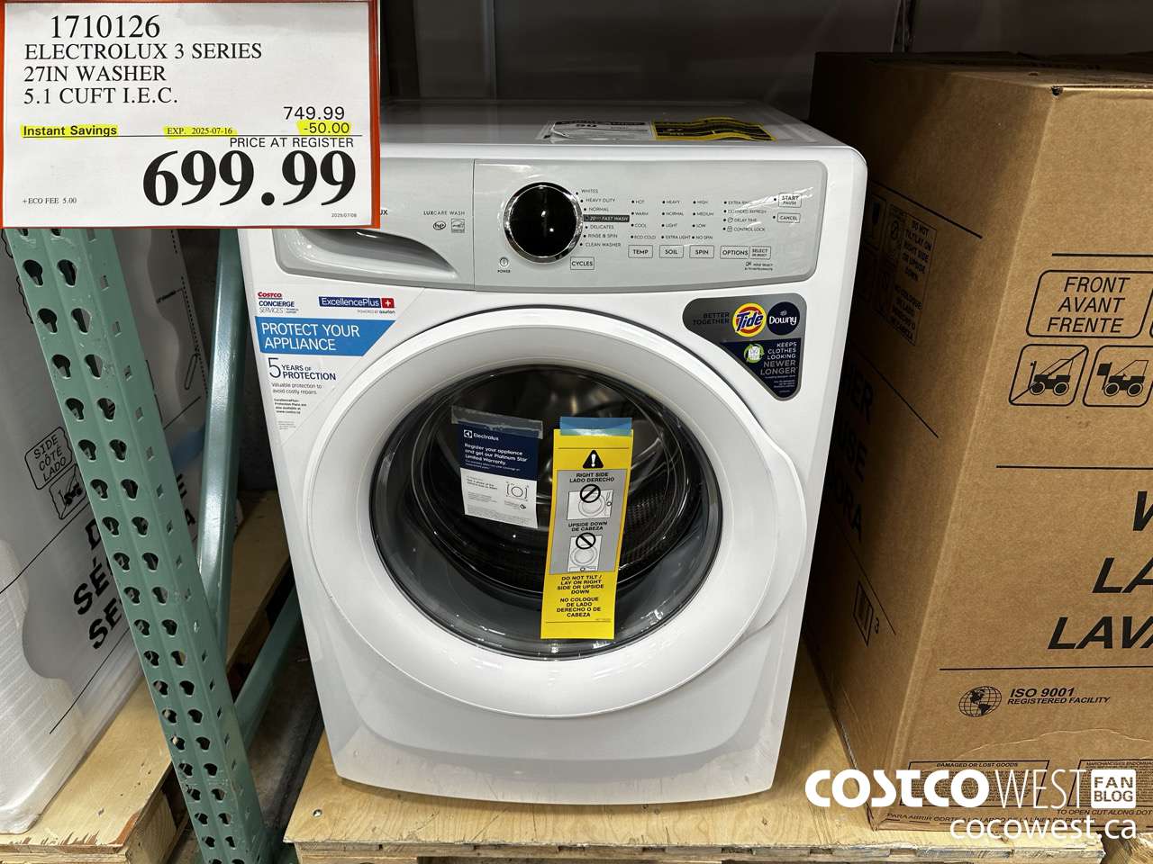1710126 ELECTROLUX ELFW7337AW 5.1 CU FT WASHER ($50.00 INSTANT SAVINGS EXPIRES ON 2025-07-16) $699.99