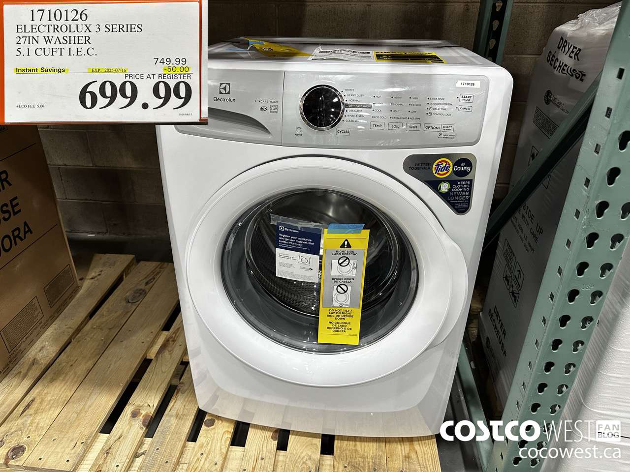 1710126 ELECTROLUX ELFW7337AW 5.1 CU FT WASHER ($50.00 INSTANT SAVINGS EXPIRES ON 2025-07-16) $699.99