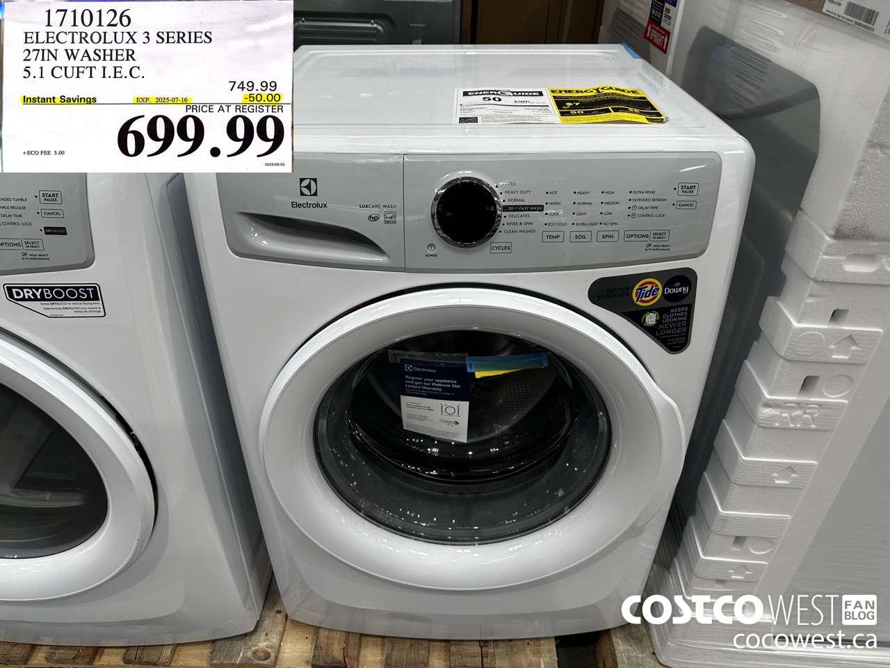 1710126 ELECTROLUX ELFW7337AW 5.1 CU FT WASHER ($50.00 INSTANT SAVINGS EXPIRES ON 2025-07-16) $699.99