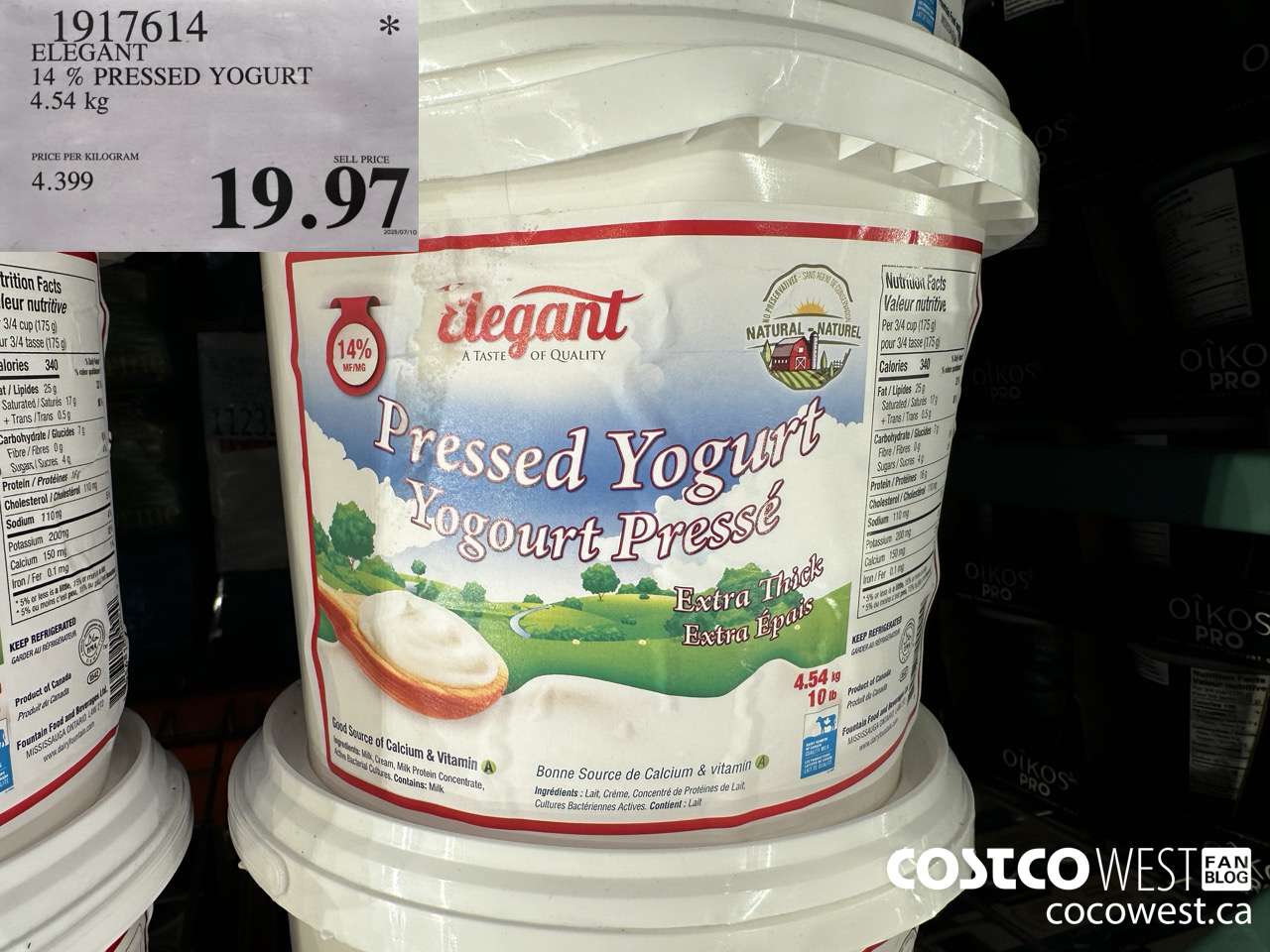1917614 ELEGANT 14% PRESSED YOGURT 4.54KG $19.97