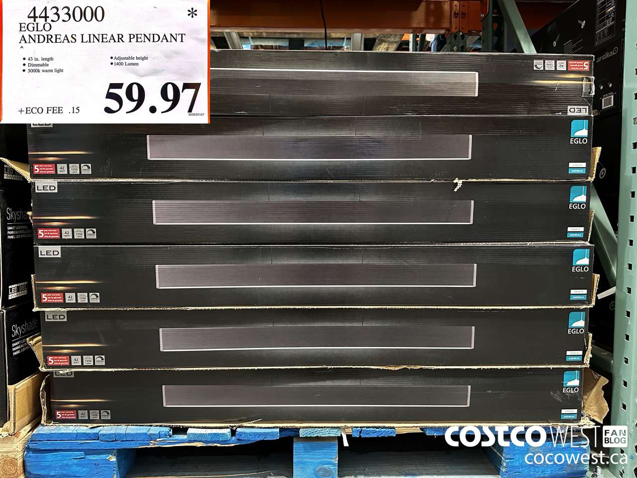 4433000 ELGO ANDREAS LINEAR PENDANT $59.97