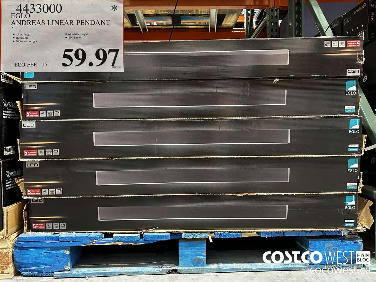 4433000 ELGO ANDREAS LINEAR PENDANT $59.97