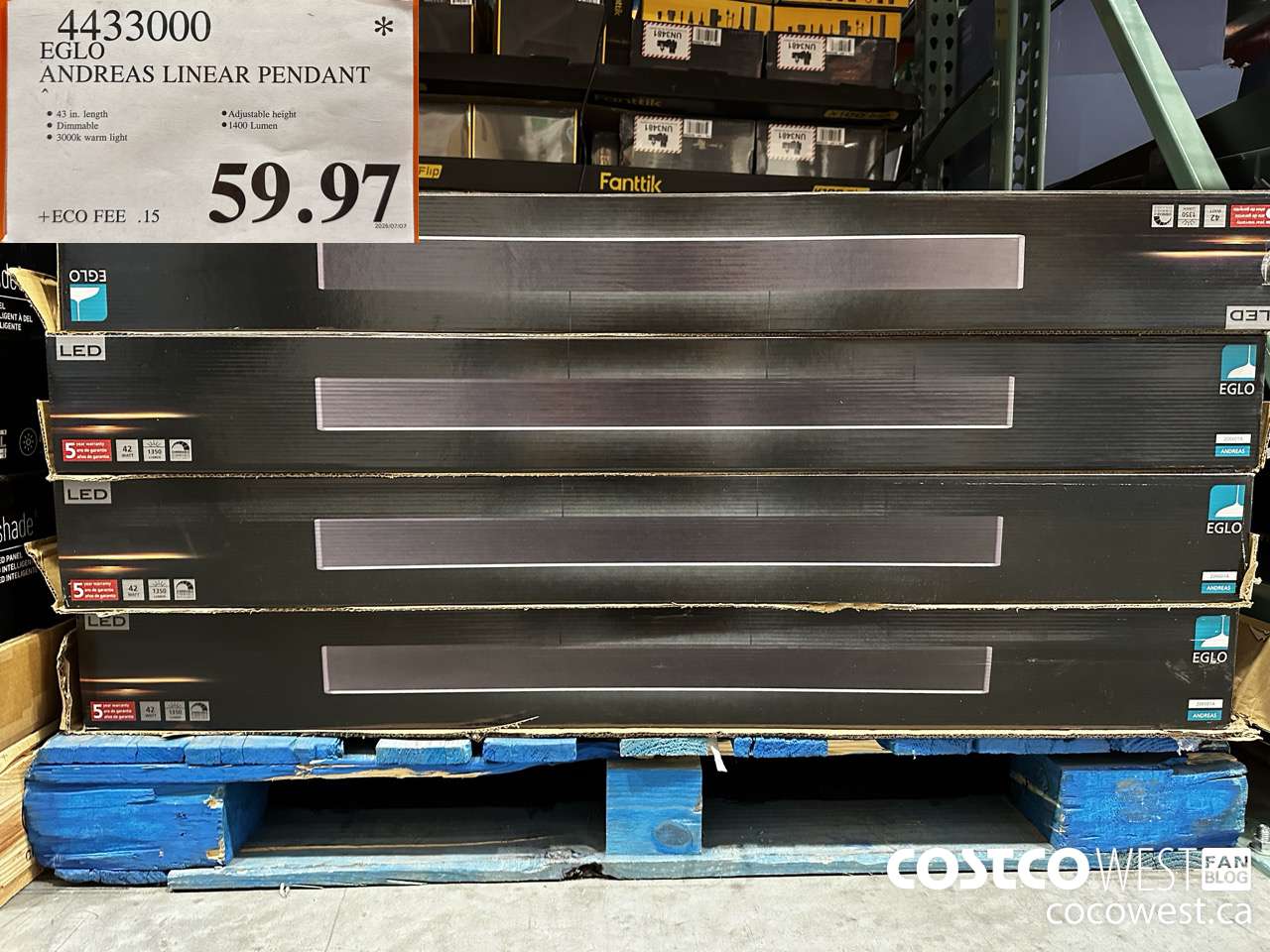 4433000 ELGO ANDREAS LINEAR PENDANT $59.97