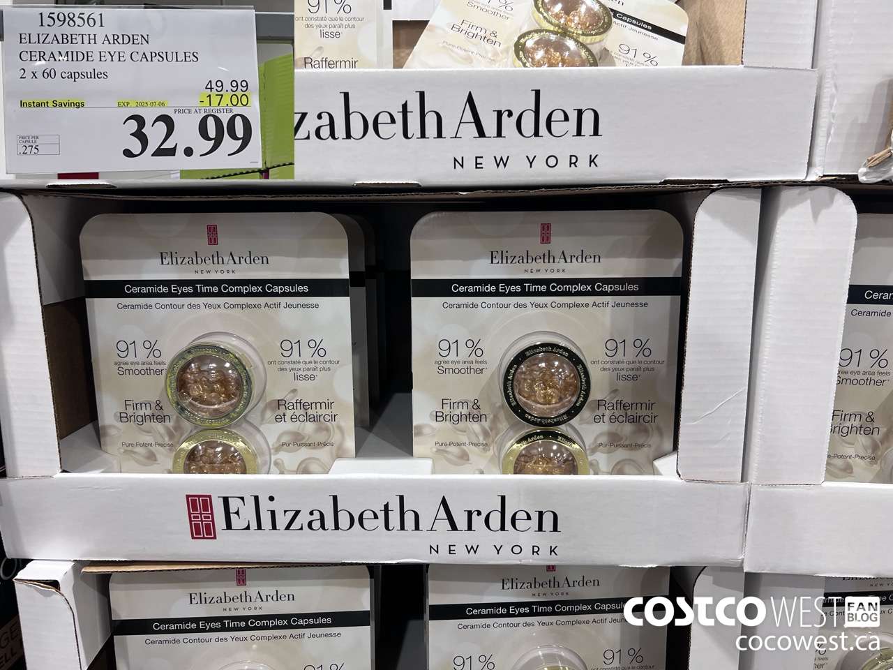 1598561 ELIZABETH ARDEN CERAMIDE EYE CAPSULES 2 X 60 CAPSULES ($17.00 INSTANT SAVINGS EXPIRES ON 2025-07-06) $32.99
