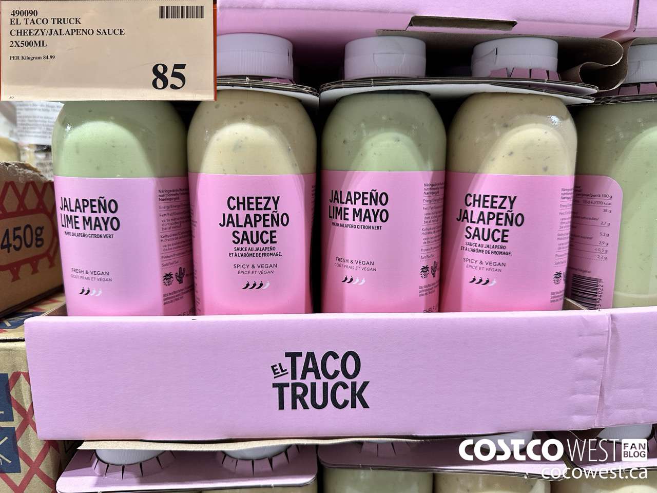 490090 EL TACO TRUCK CHEEZY/JALAPENO SAUCE 2 X 500ML $85.00