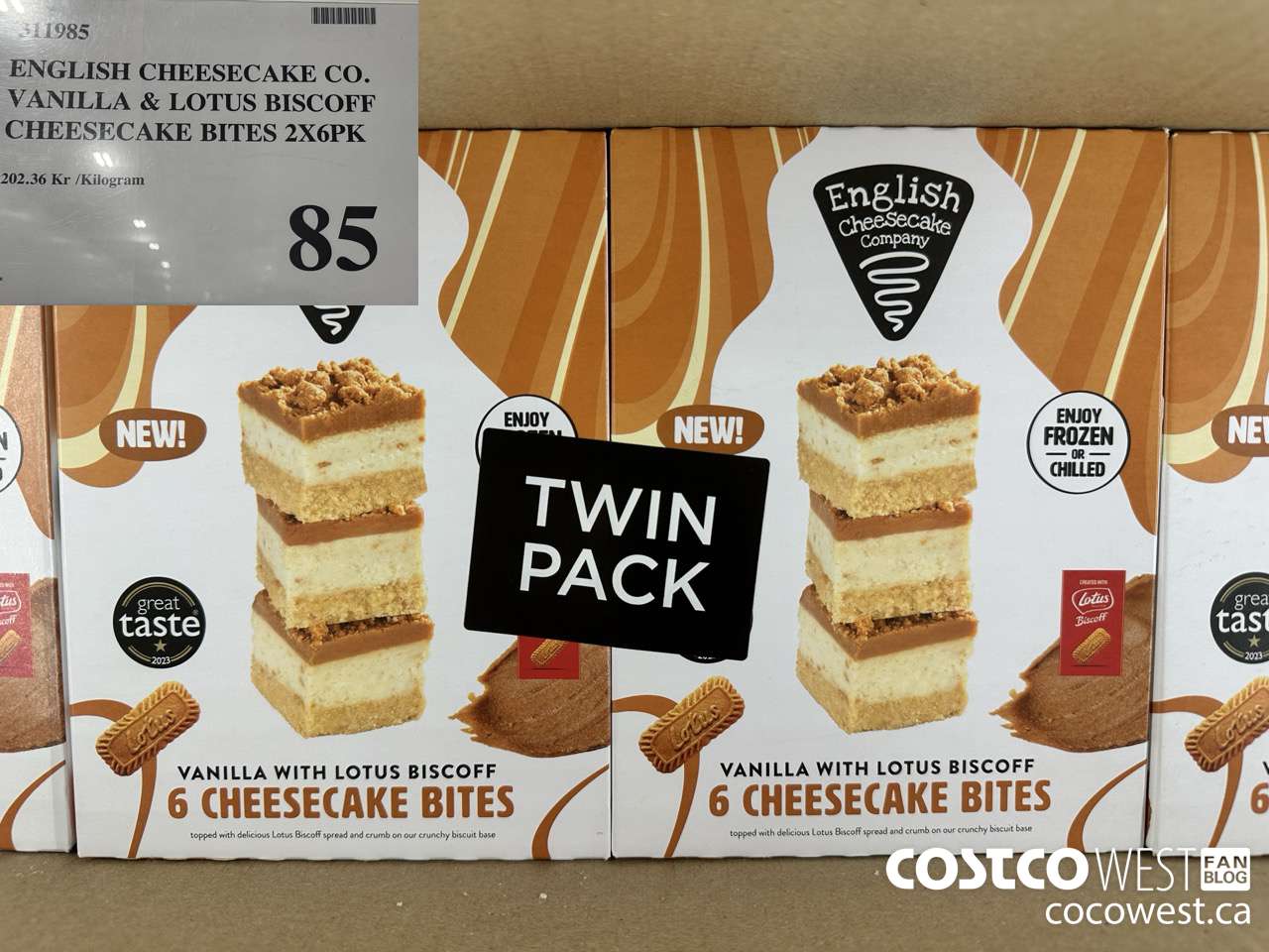 331985 ENGLISH CHEESECAKE CO. VANILLA & LOTUS BISCOFF CHEESECAKE BITES 2 X 6PK $85.00