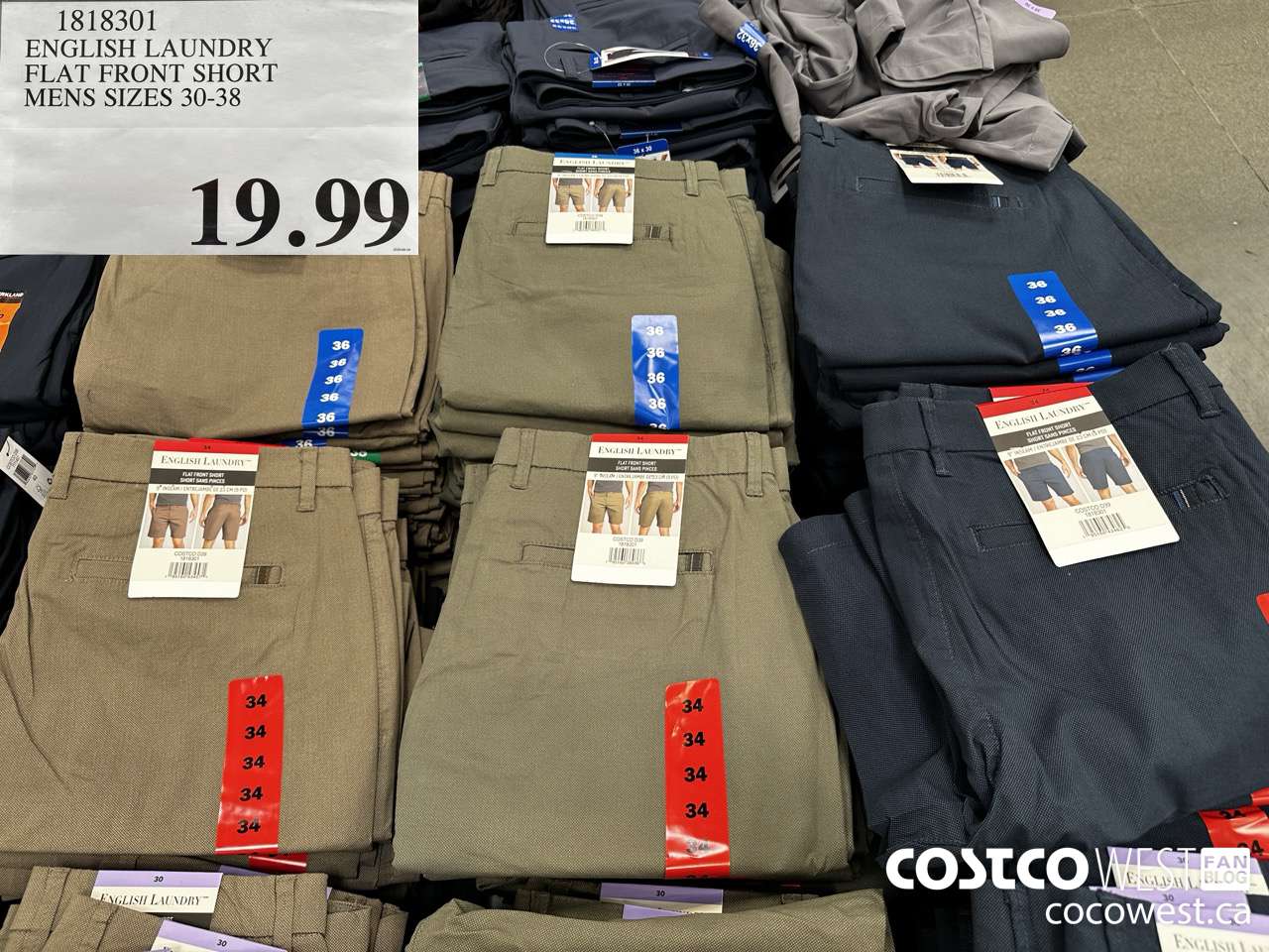 1818301 ENGLISH LAUNDRY FLAT FRONT SHORT MENS SIZES 30-38 $19.99