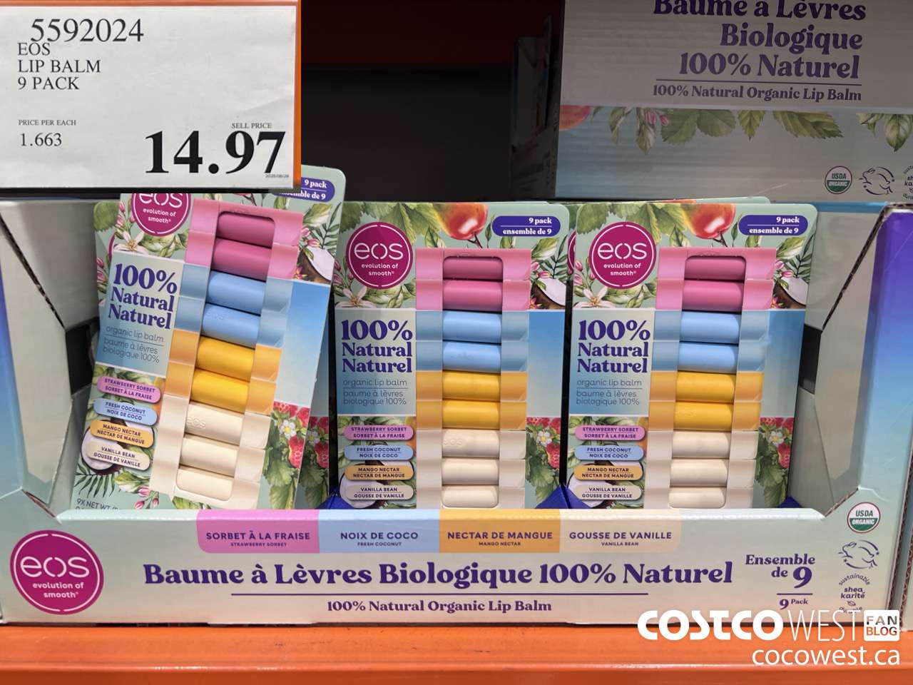 5592024 EOS NATURAL SHEA LIP BALMS PACK OF 9 $14.97