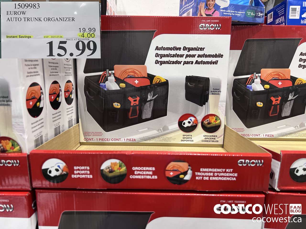 1509983 EUROW AUTO TRUNK ORGANIZER ($4.00 INSTANT SAVINGS EXPIRES ON 2025-07-06) $15.99