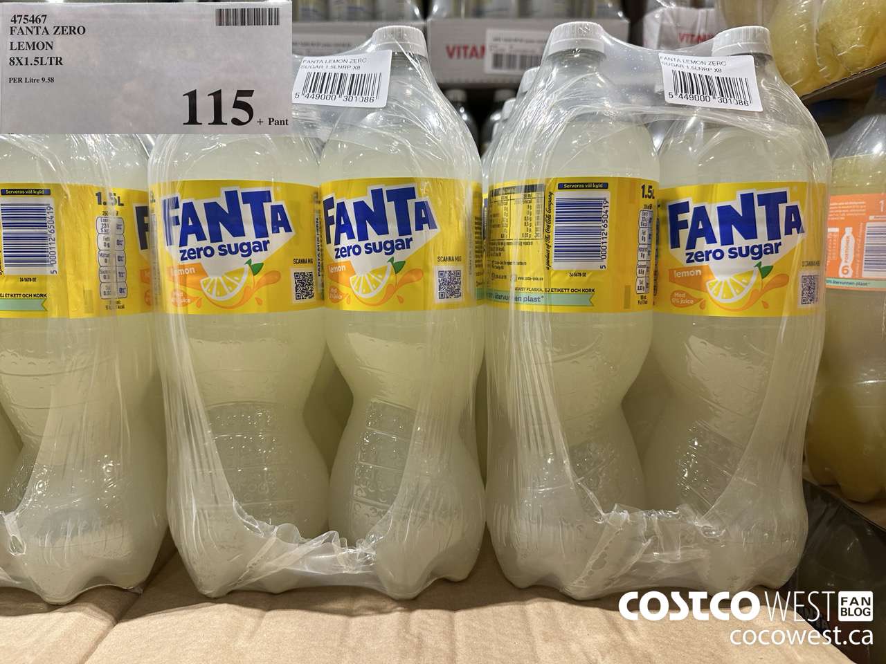 475467 FANTA ZERO LEMON 8 X 1.5LTR $115.00