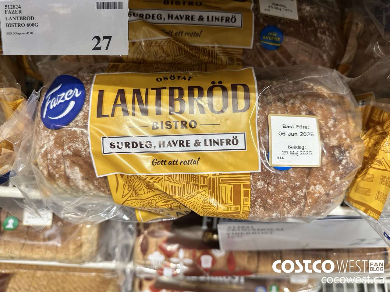 512824 FAZER LANTBROD BISTRO 600G $27.00