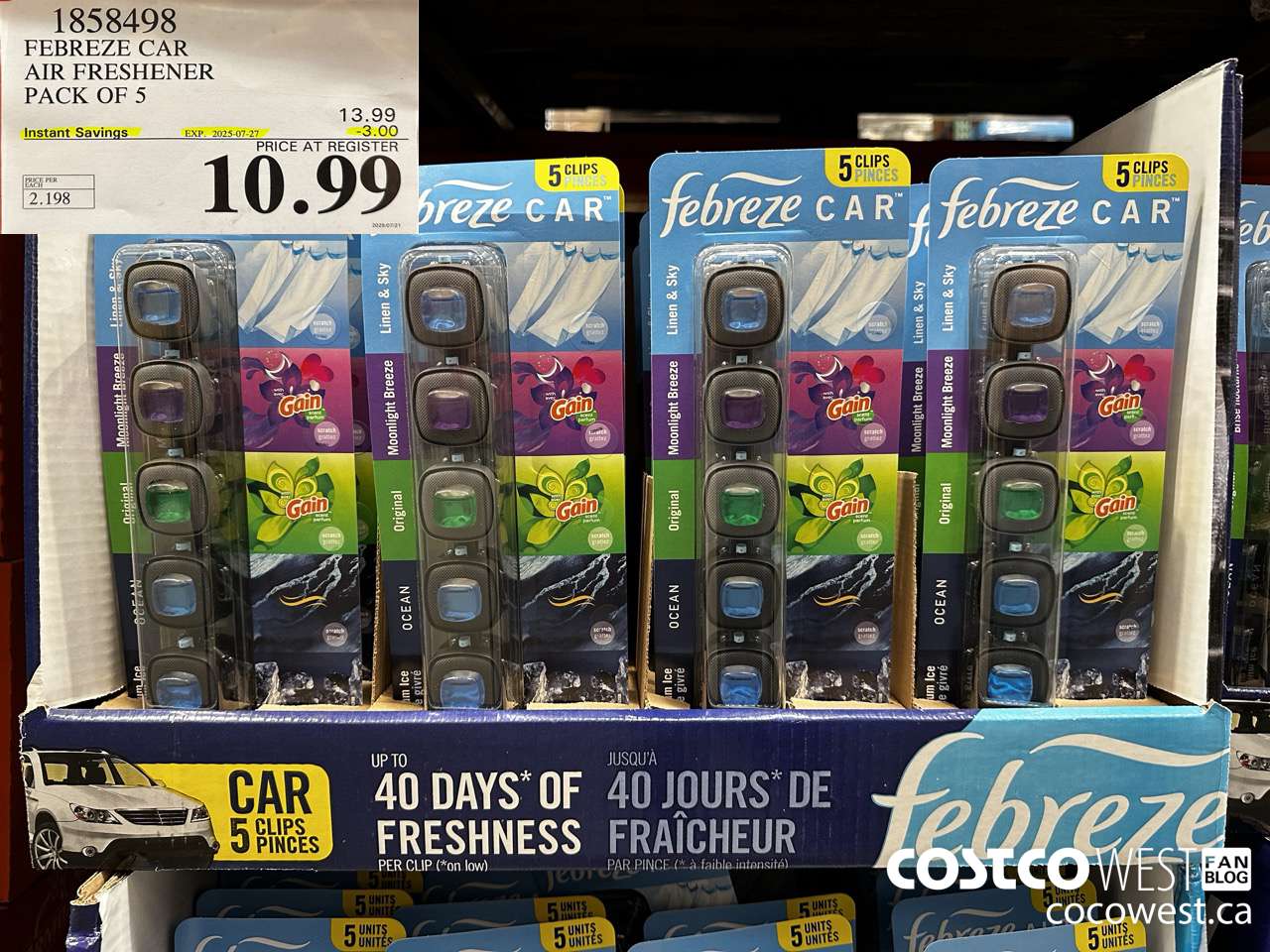 1858498 FEBREZE CAR AIR FRESHENER PACK OF 5 ($3.00 INSTANT SAVINGS EXPIRES ON 2025-07-27) $10.99