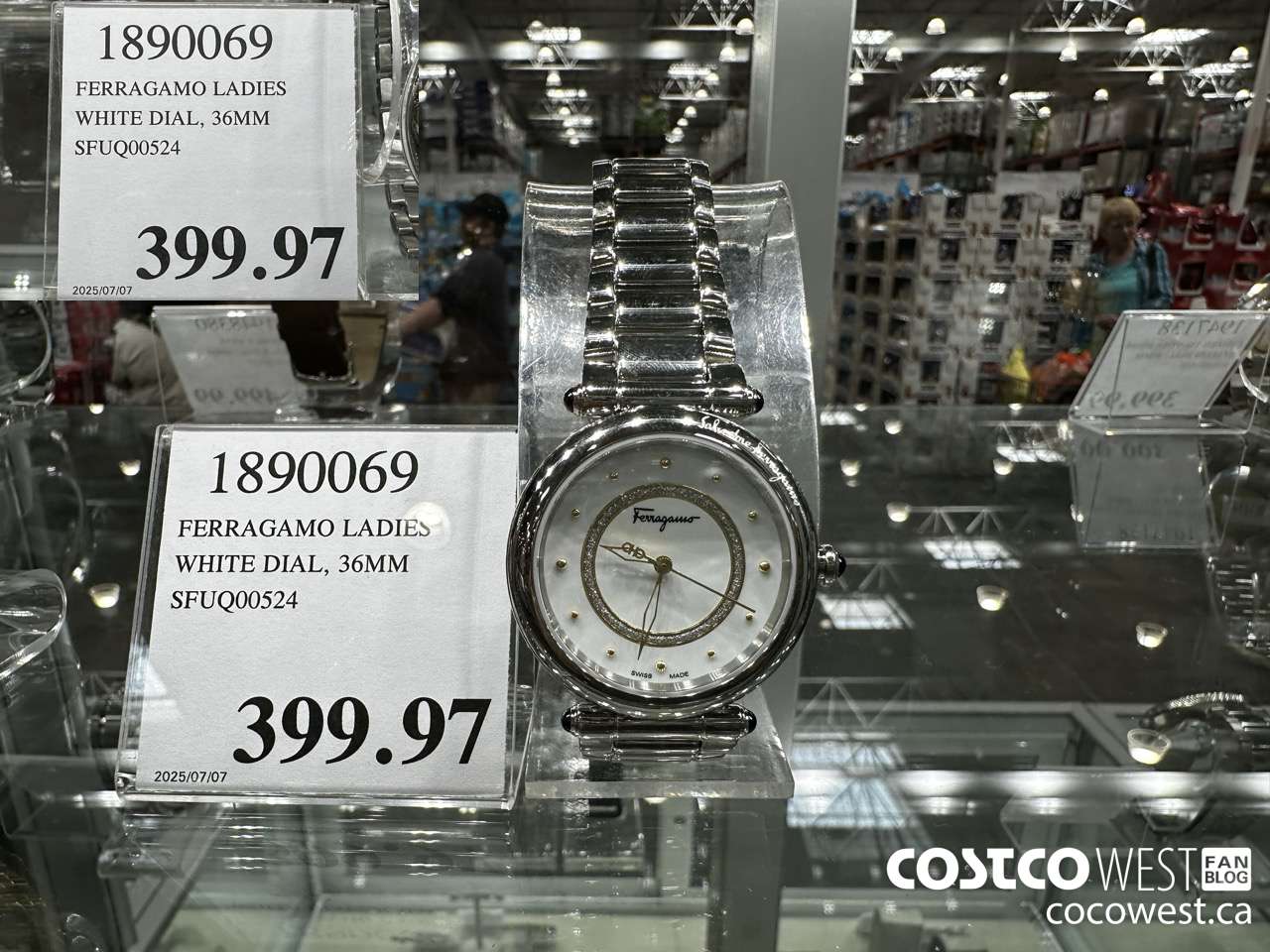 1890069 FERRAGAMO LADIES WHITE DIAL, 36MM SFUQ00524 $399.97